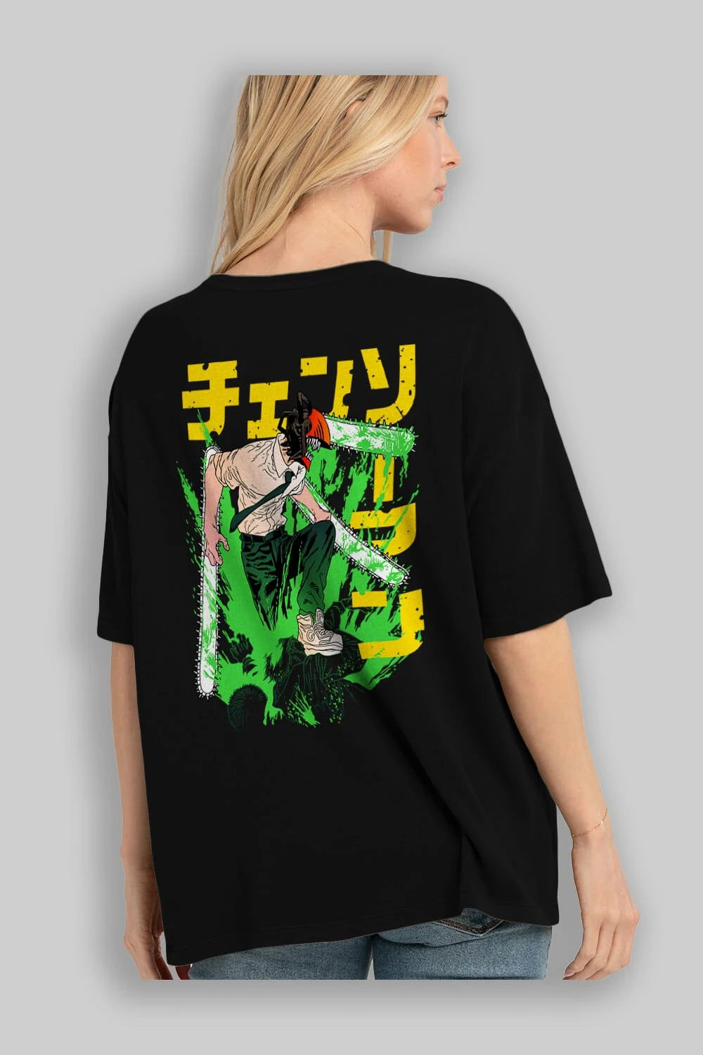 CHAINSAWMAN DENJI Anime Arka Baskılı Oversize t-shirt Erkek Kadın Unisex