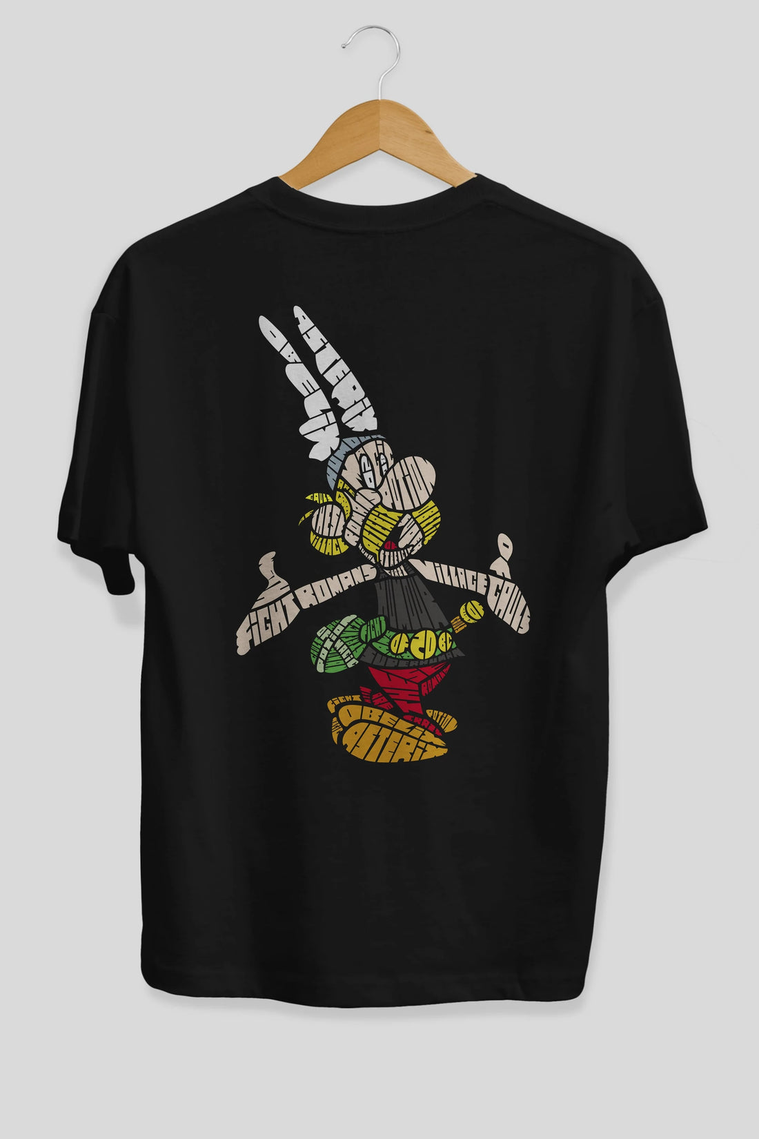 Asterix Arka Baskılı Oversize t-shirt %100 pamuk Erkek Kadın Unisex