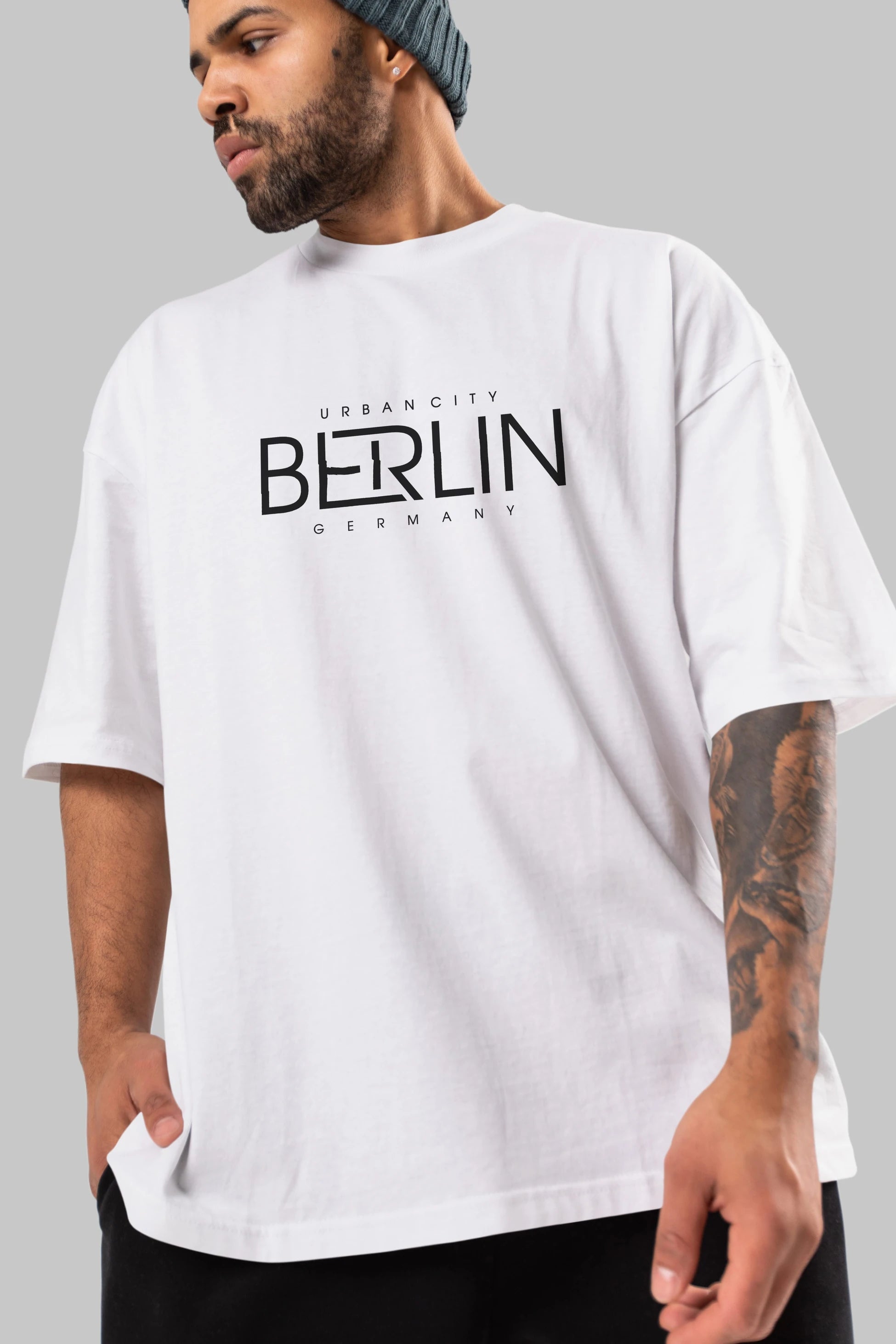 Berlin Ön Baskılı Oversize t-shirt Erkek Kadın Unisex