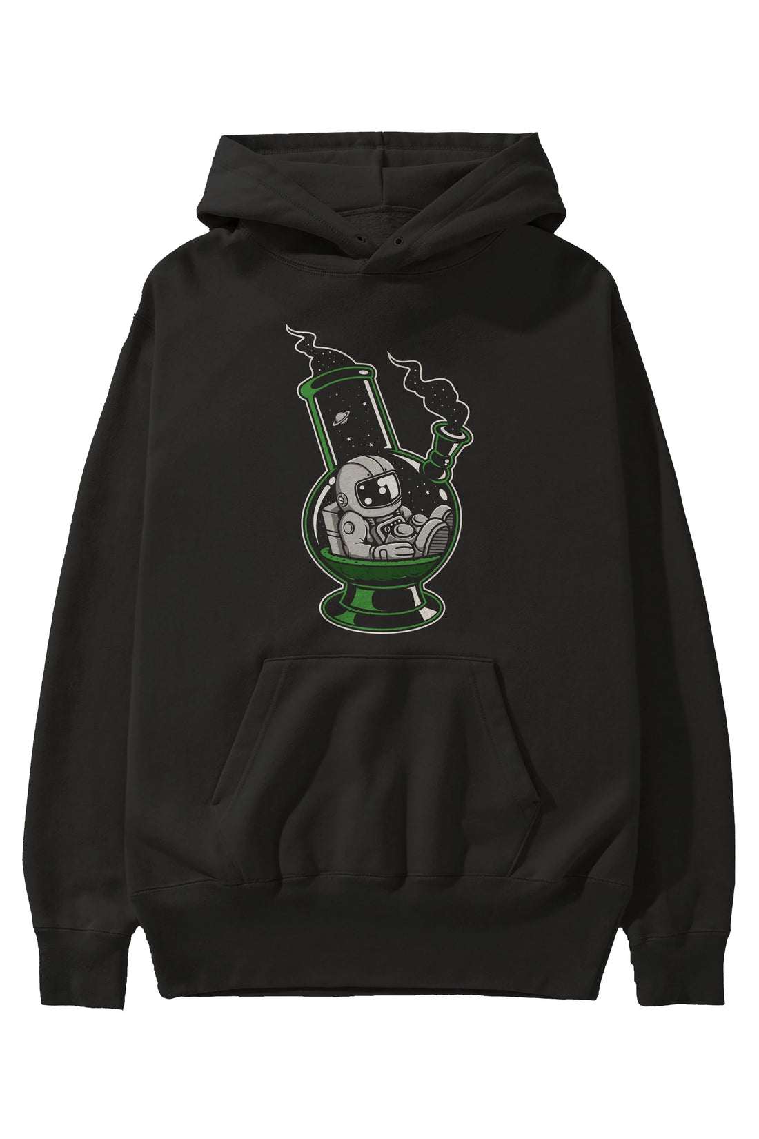 Astronaut Bong Ön Baskılı Hoodie Oversize Kapüşonlu Sweatshirt Erkek Kadın Unisex