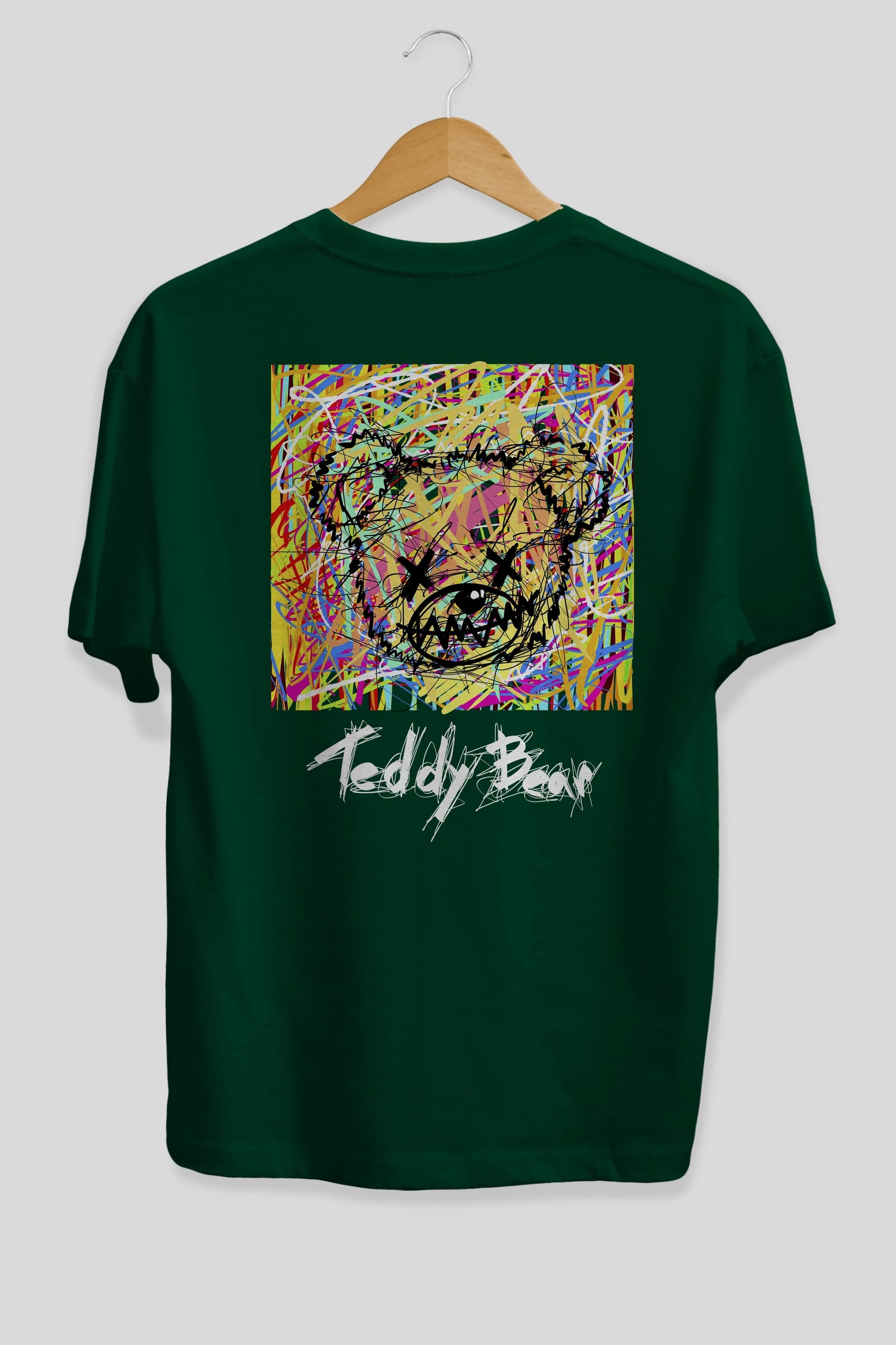 Teddy Bear 3 Arka Baskılı Oversize t-shirt Erkek Kadın Unisex