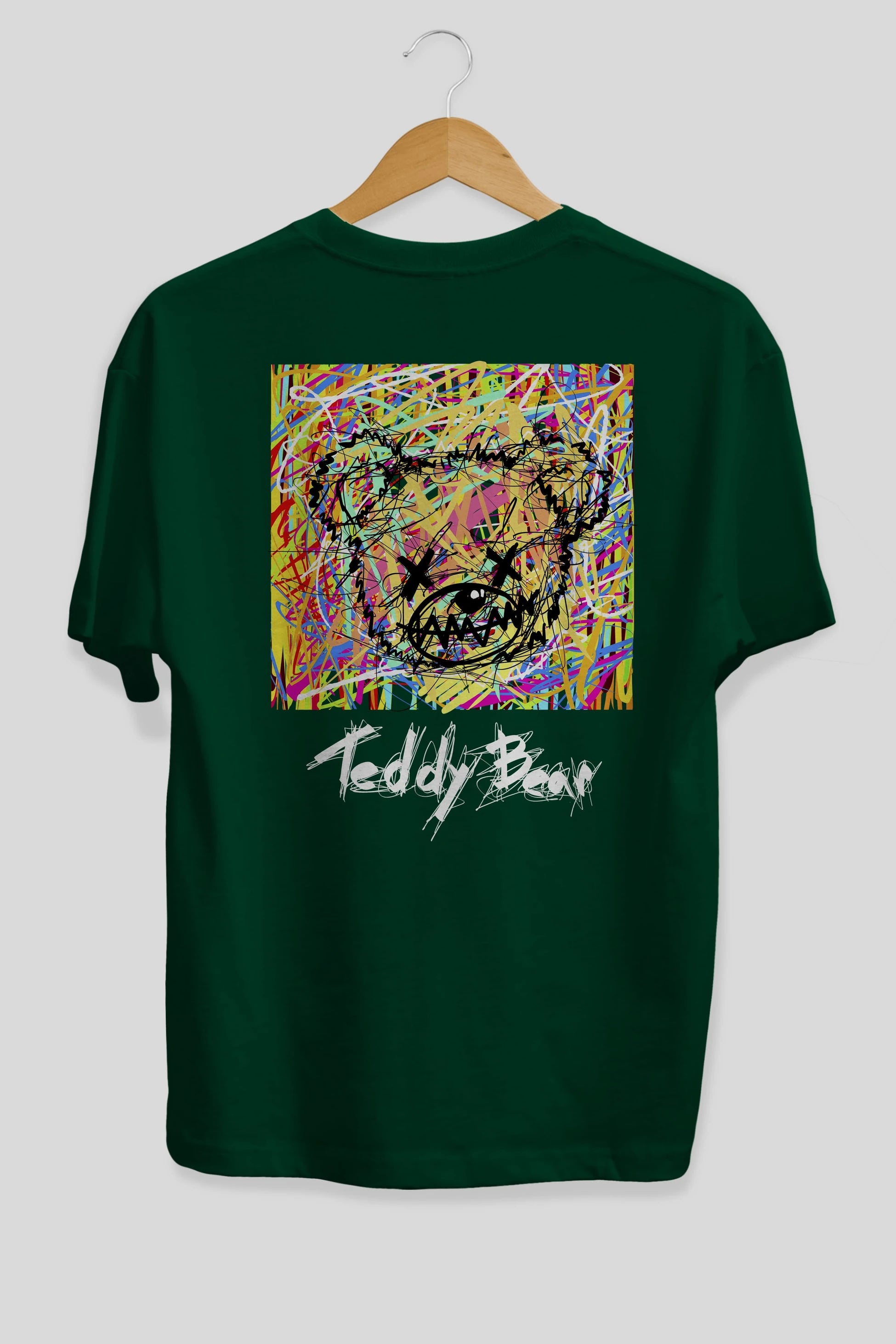 Teddy Bear 3 Arka Baskılı Oversize t-shirt Erkek Kadın Unisex