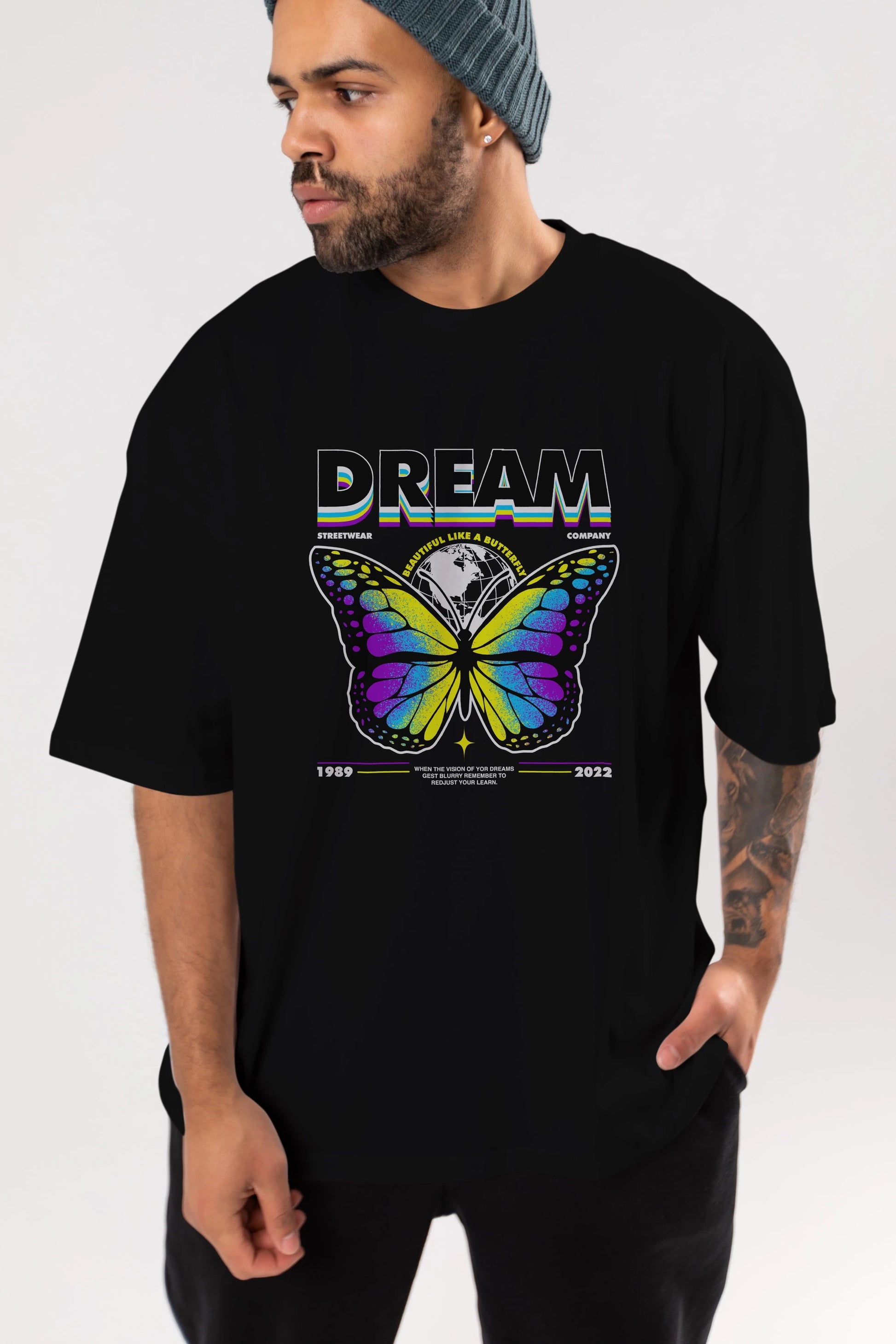 Dream Company Ön Baskılı Oversize t-shirt Erkek Kadın Unisex