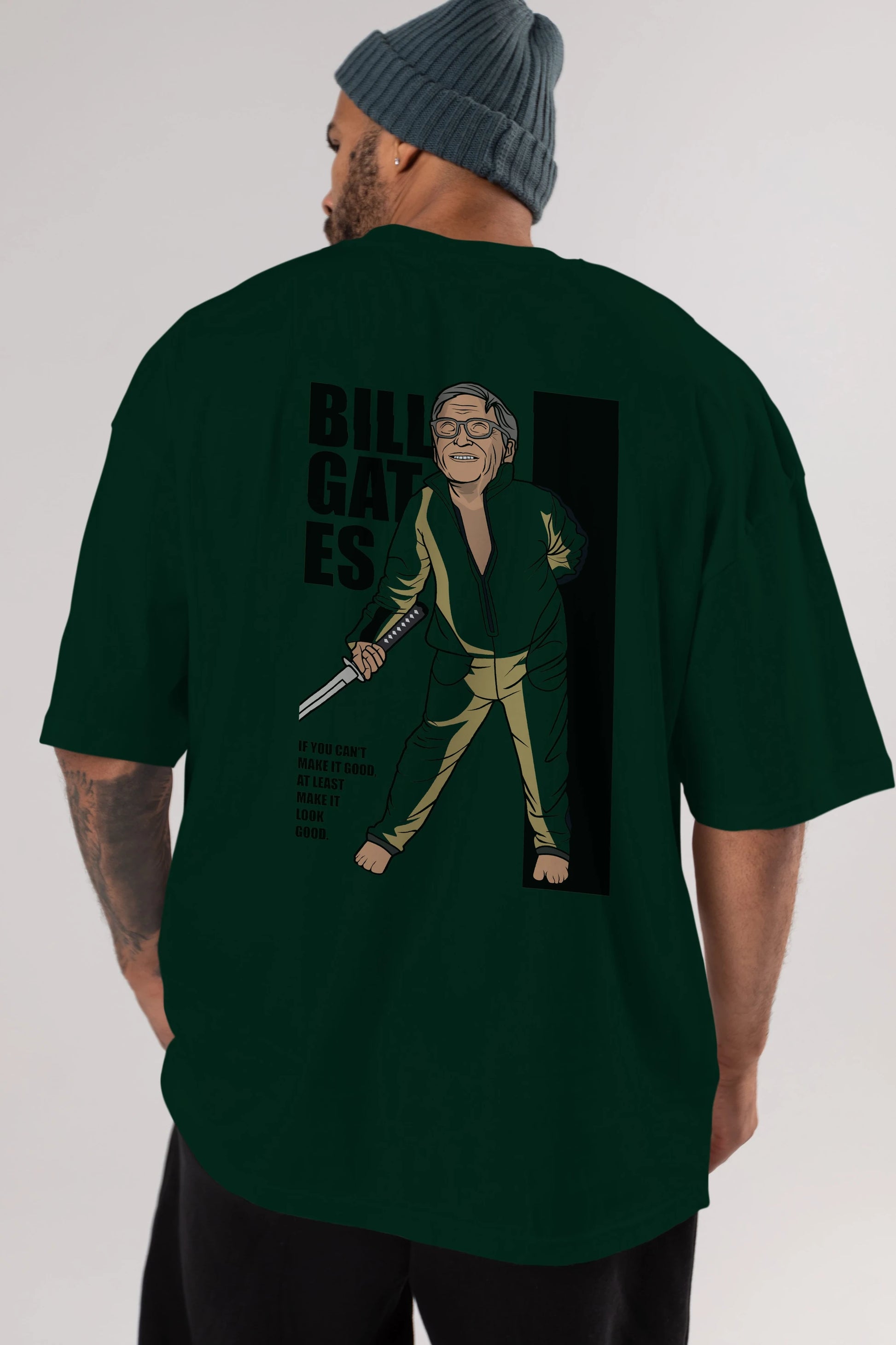 Bill Gates Arka Baskılı Oversize t-shirt Erkek Kadın Unisex %100 Pamuk tişort