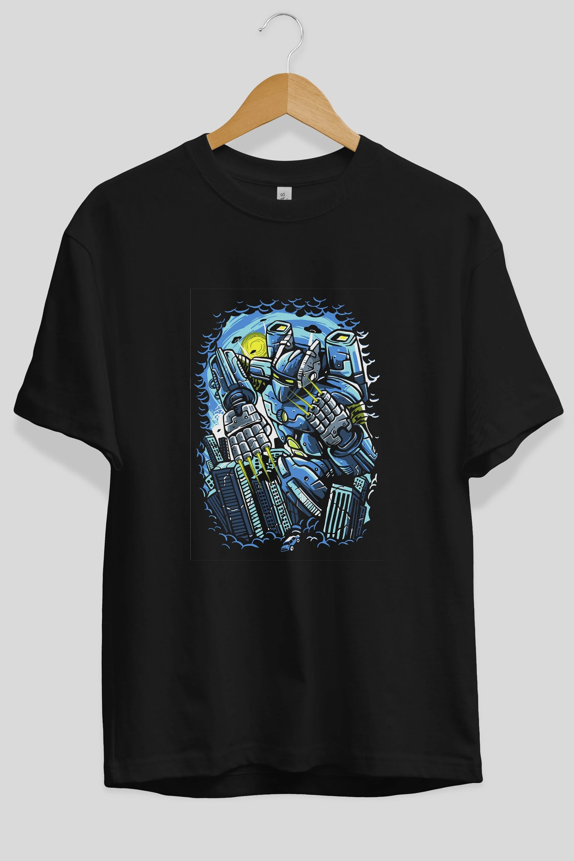Destroy The City Ön Baskılı Oversize t-shirt Erkek Kadın Unisex %100 Pamuk tişort