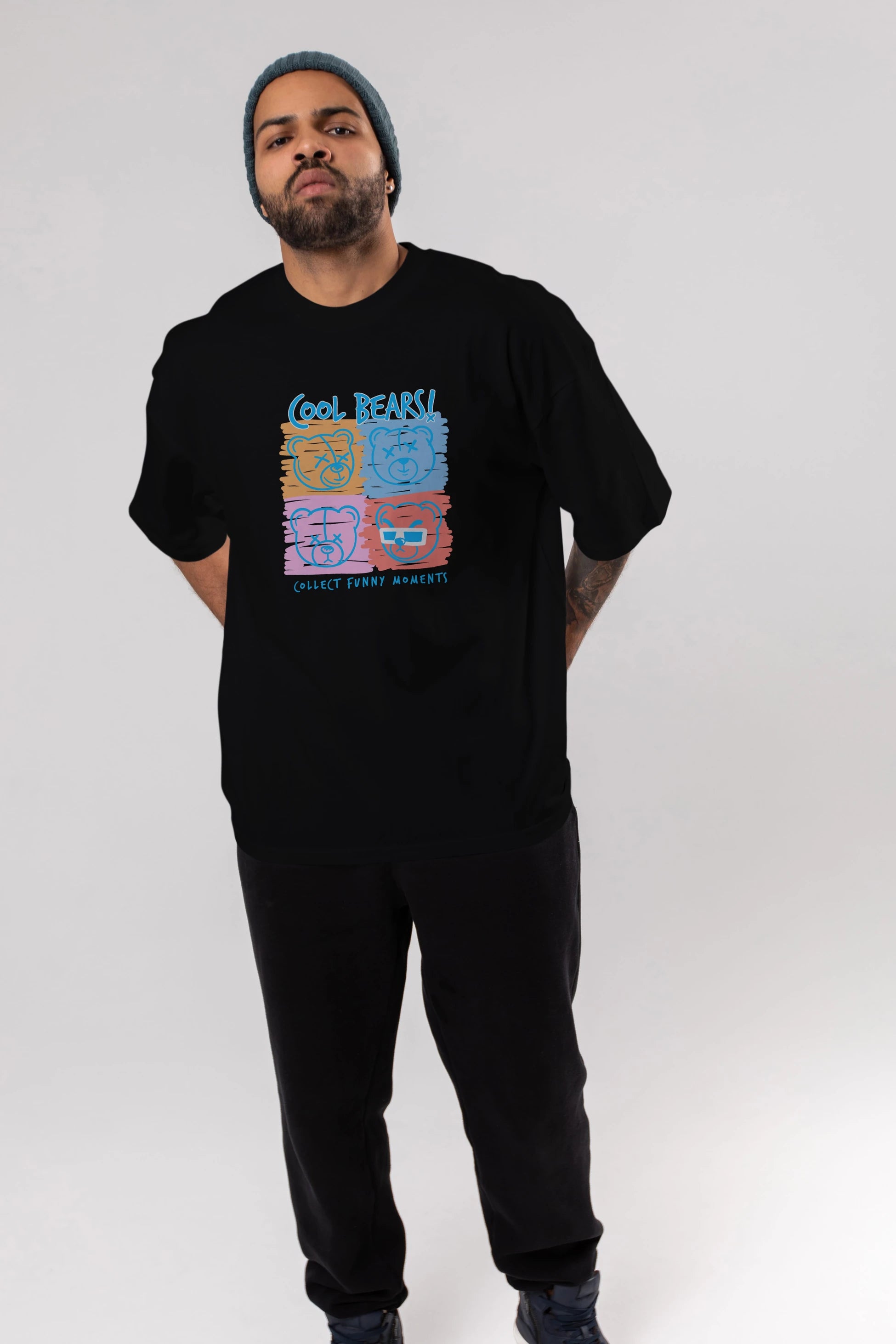 Cool Bears Ön Baskılı Oversize t-shirt Erkek Kadın Unisex