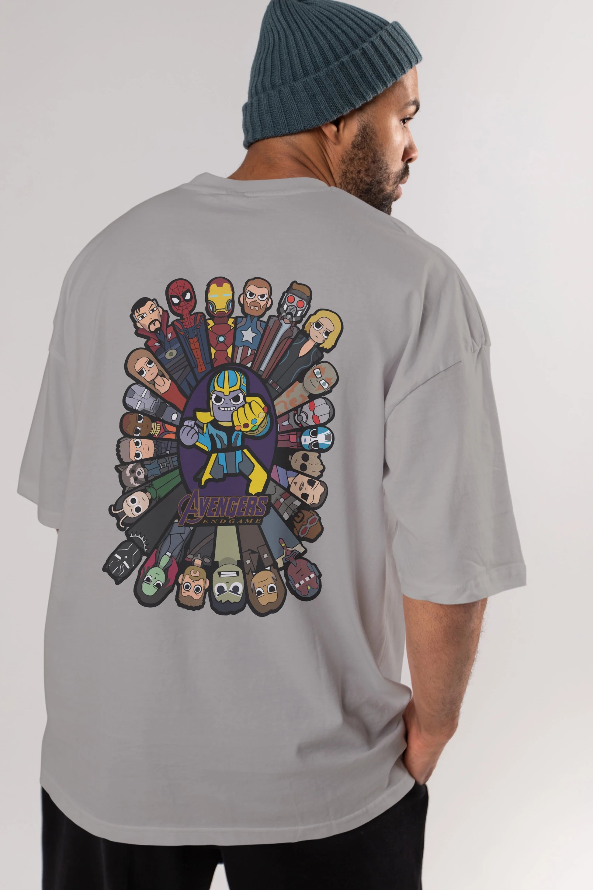 The Avengers (2) Arka Baskılı Oversize t-shirt Erkek Kadın Unisex %100 Pamuk Bisiklet Yaka tişort