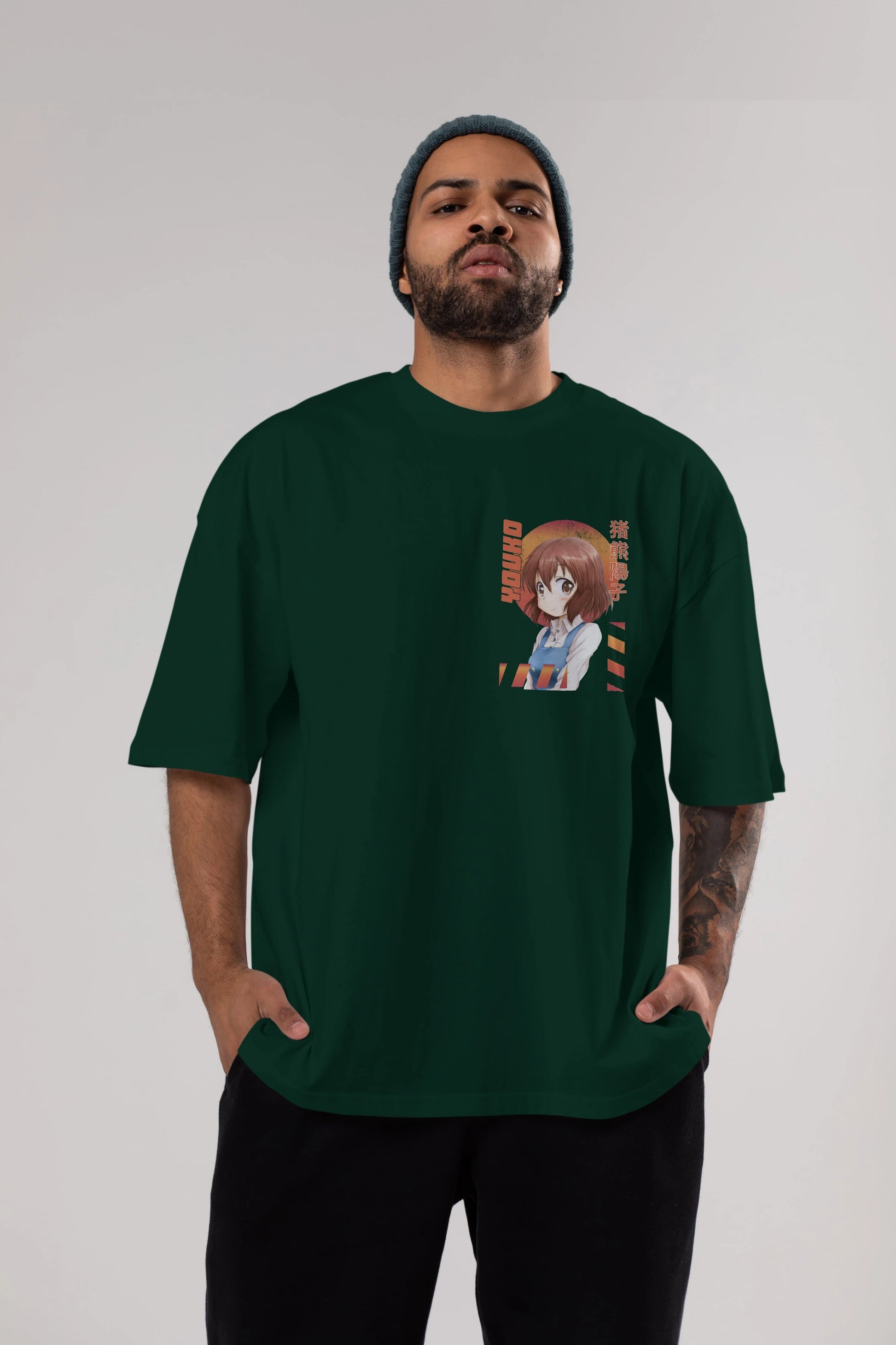 Youko Inokuma 5 Ön Sol Baskılı Oversize t-shirt Erkek Kadın Unisex %100 Pamuk Bisiklet Yaka tişort