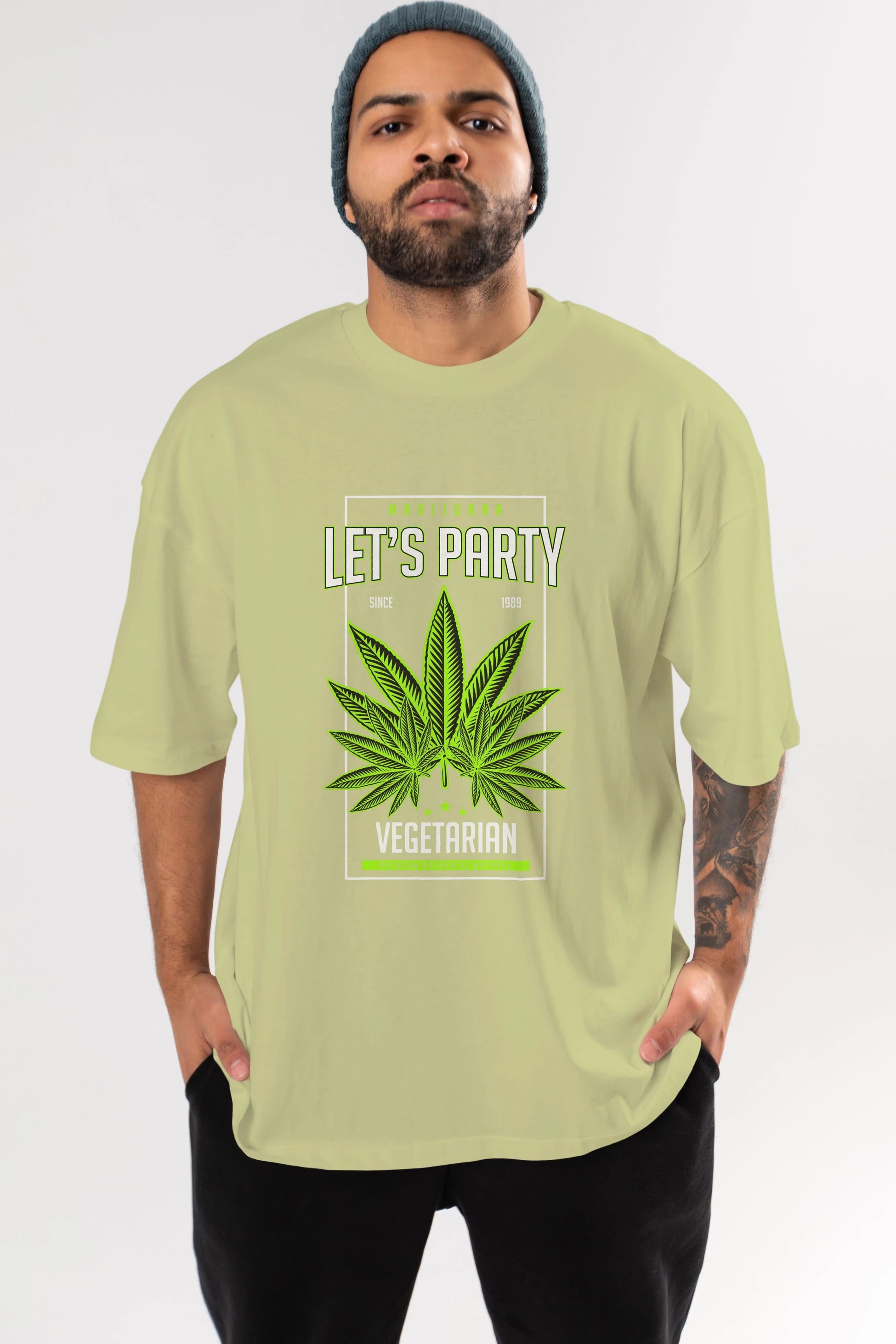 Lets Party Ön Baskılı Oversize t-shirt Erkek Kadın Unisex