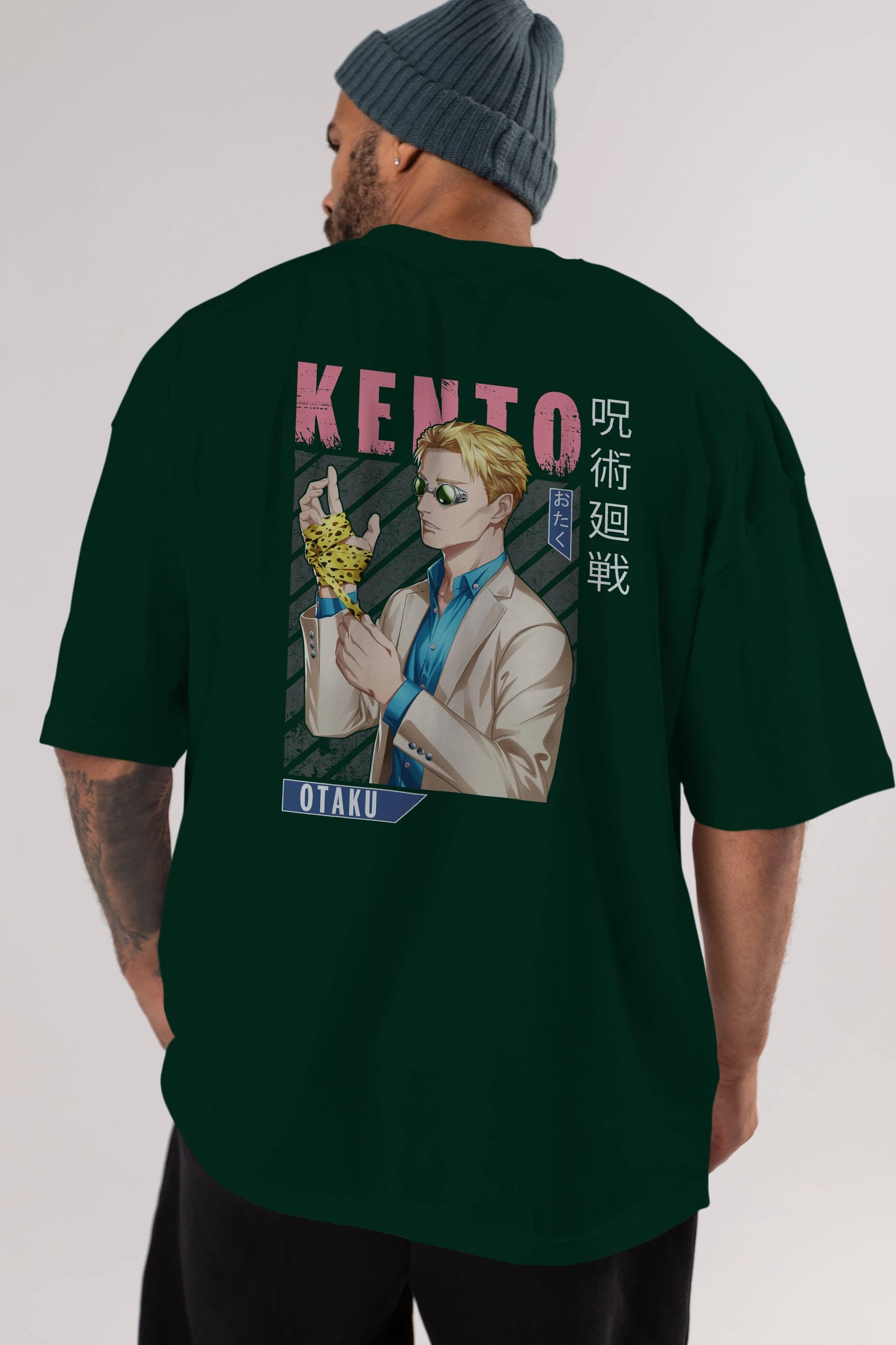 Kento Nanami Anime Arka Baskılı Oversize t-shirt Erkek Kadın Unisex