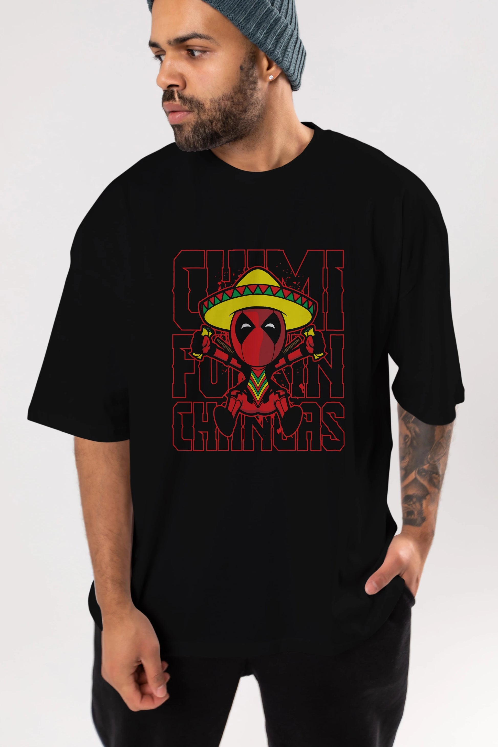 Deadpool (14) Ön Baskılı Oversize t-shirt Erkek Kadın Unisex %100 Pamuk Bisiklet Yaka tişort