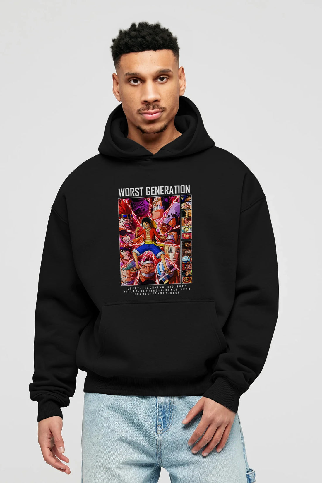 Worst Generation Anime Ön Baskılı Hoodie Oversize Kapüşonlu Sweatshirt Erkek Kadın Unisex