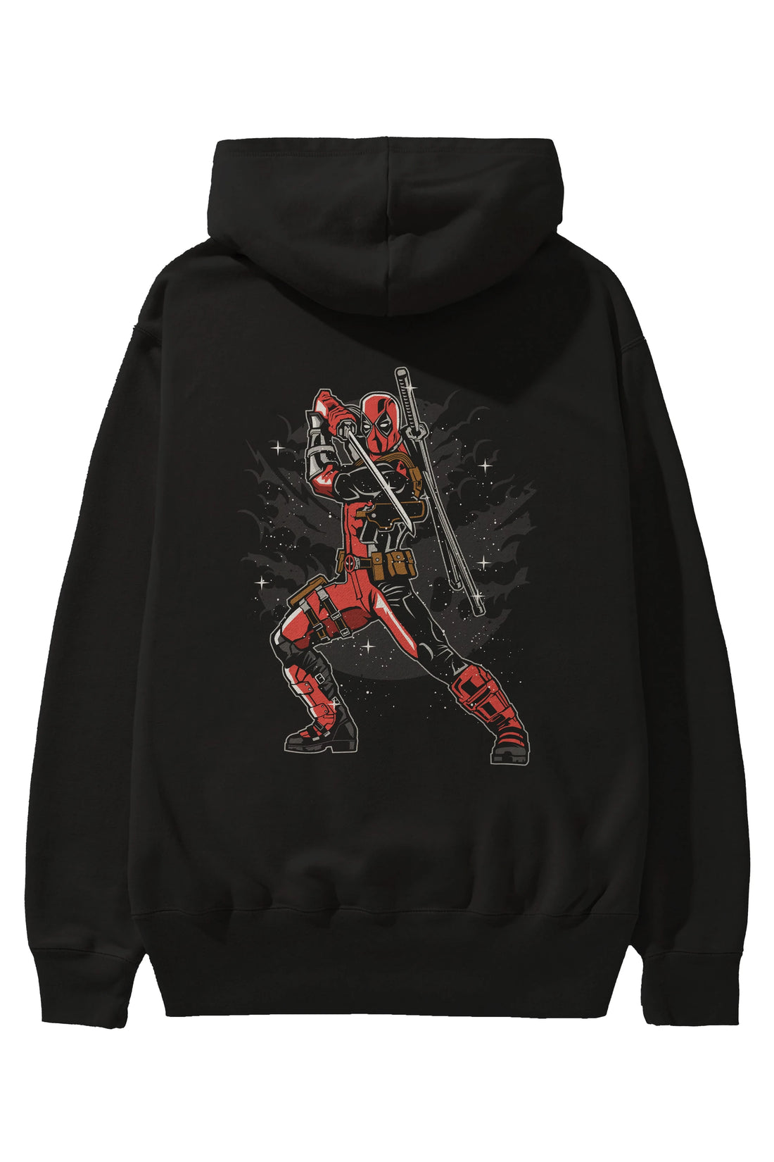 Deadpool Arka Baskılı Hoodie Oversize Kapüşonlu Sweatshirt Erkek Kadın Unisex