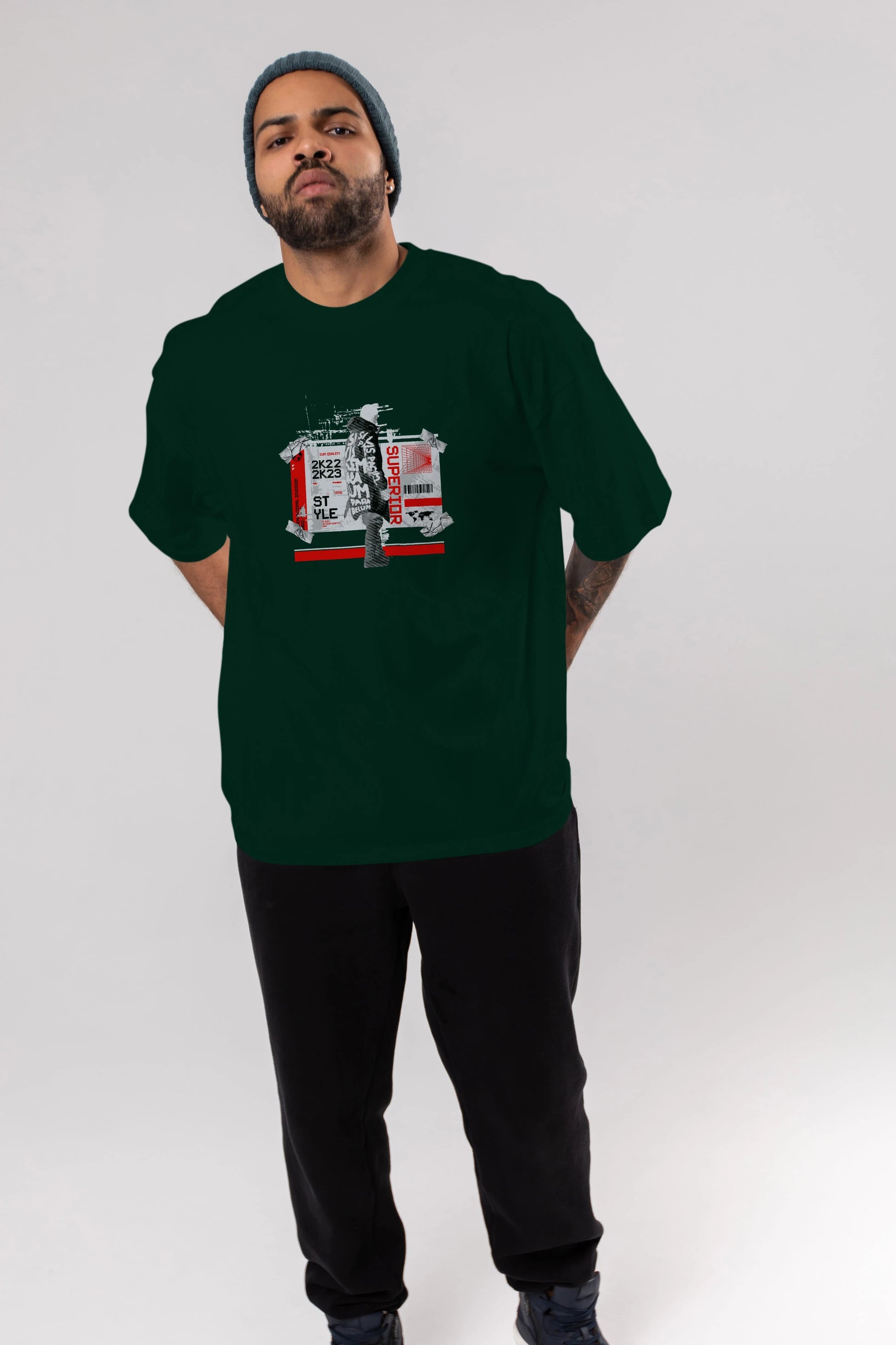 Superior Ön Baskılı Oversize t-shirt Erkek Kadın Unisex