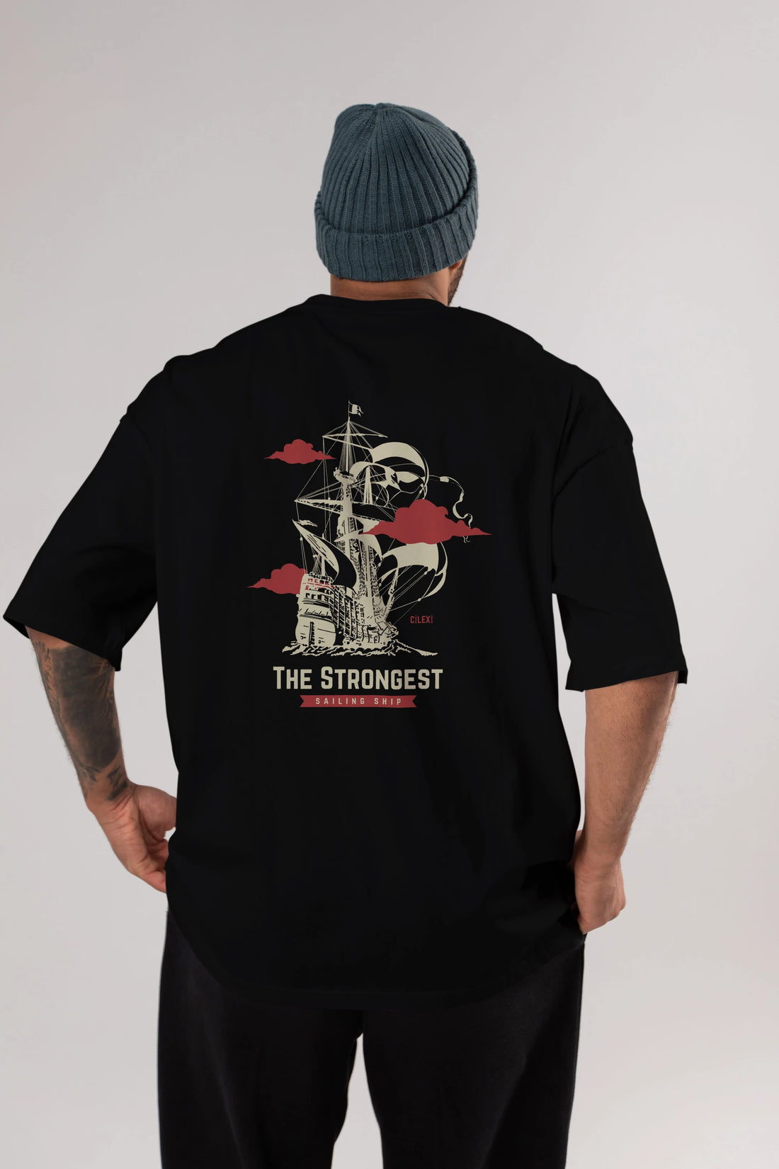 The Strongest Yazılı Arka Baskılı Oversize t-shirt Erkek Kadın Unisex