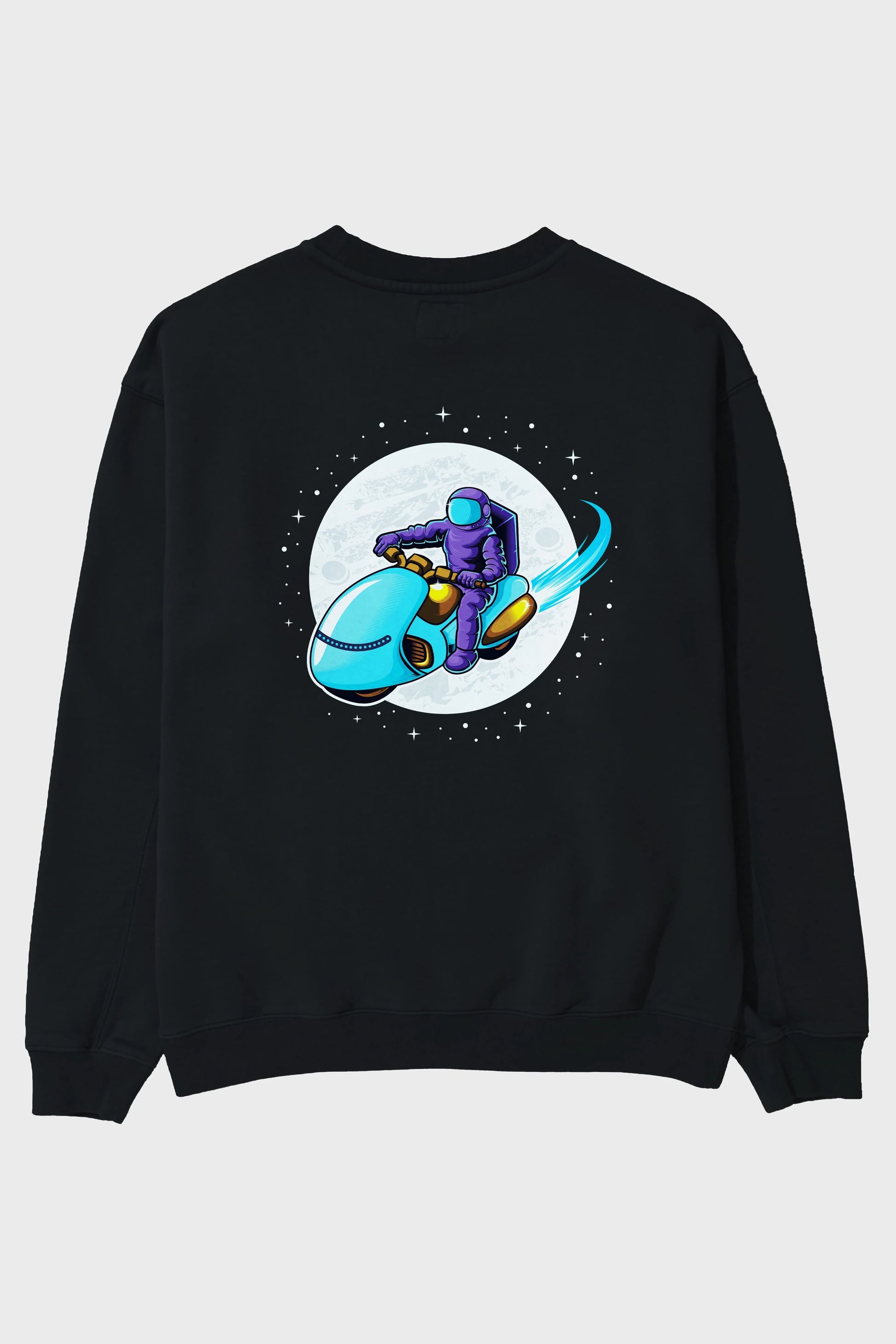 Astrorider in Space Arka Baskılı Oversize Sweatshirt Erkek Kadın Unisex