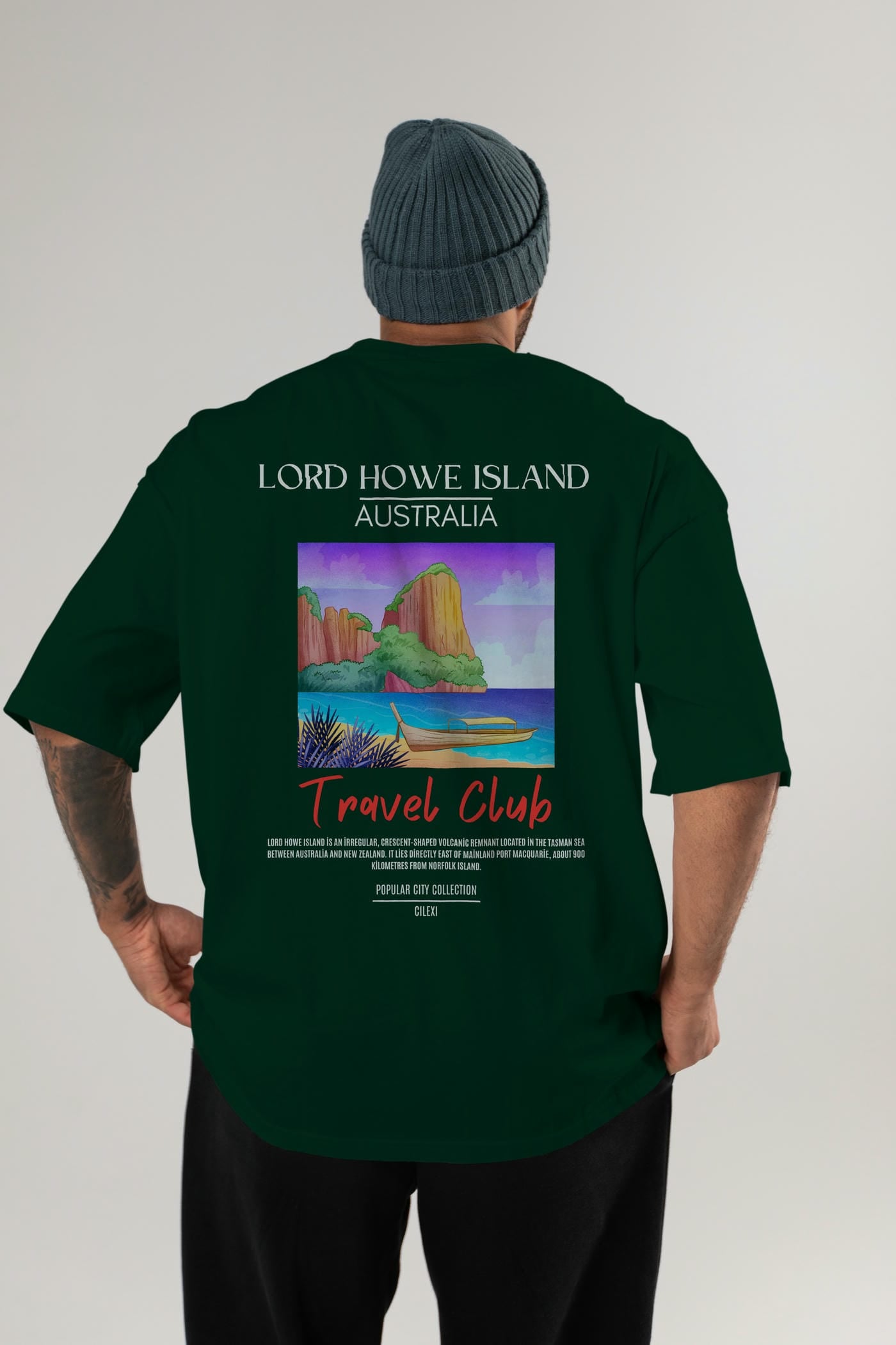 Lord Howe İsland Australia Arka Baskılı Oversize t-shirt Erkek Kadın Pamuk Bisiklet Yaka tişort