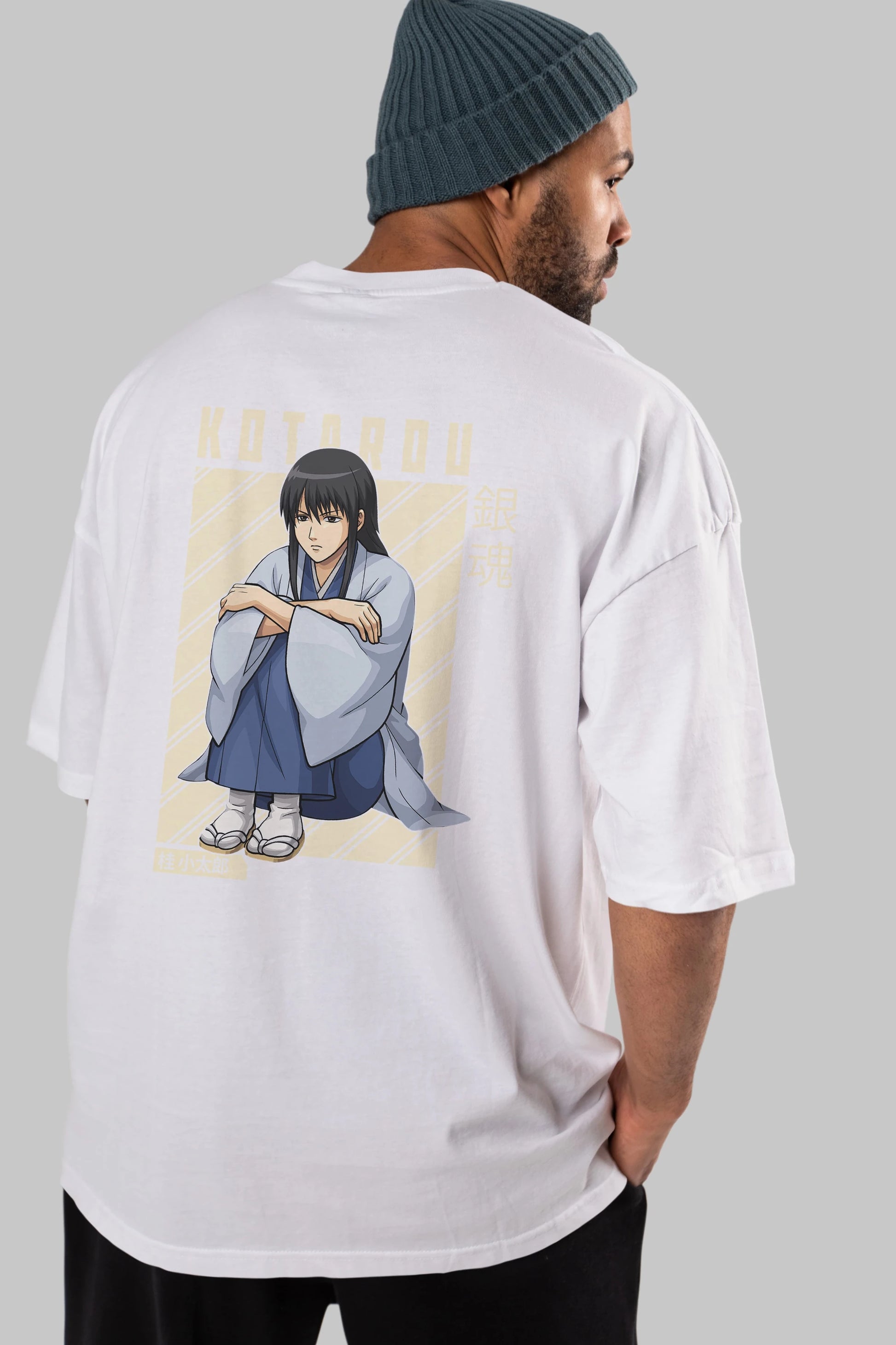 Kotarou Katsura GINTAMA Anime Arka Baskılı Oversize t-shirt Erkek Kadın Unisex