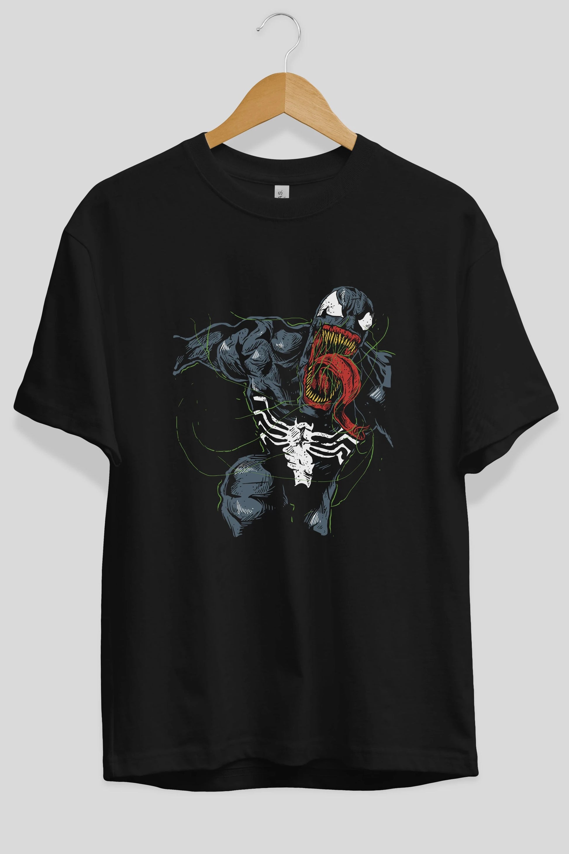Venom (6) Ön Baskılı Oversize t-shirt Erkek Kadın Unisex %100 Pamuk Bisiklet Yaka tişort