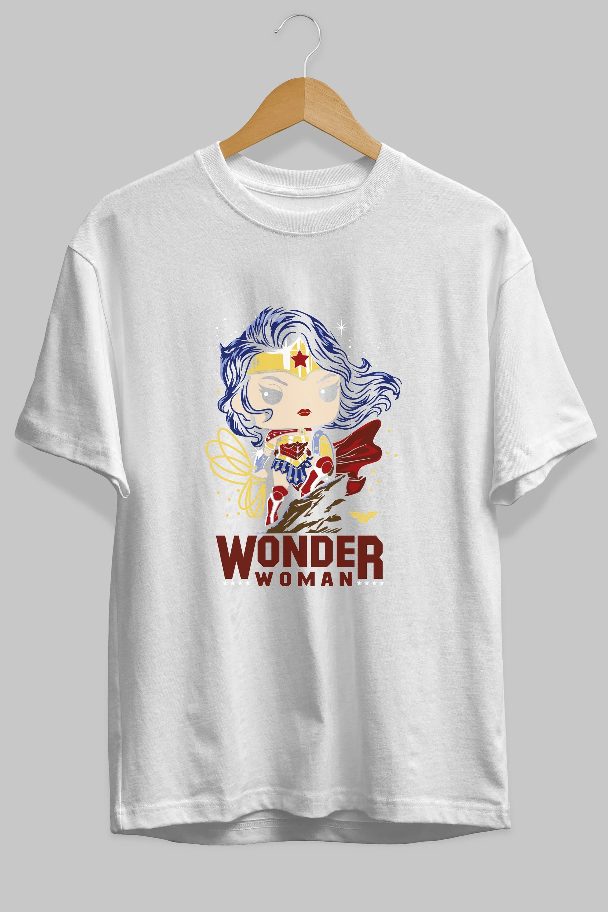 Wonder Woman (2) Ön Baskılı Oversize t-shirt Erkek Kadın Unisex %100 Pamuk Bisiklet Yaka tişort