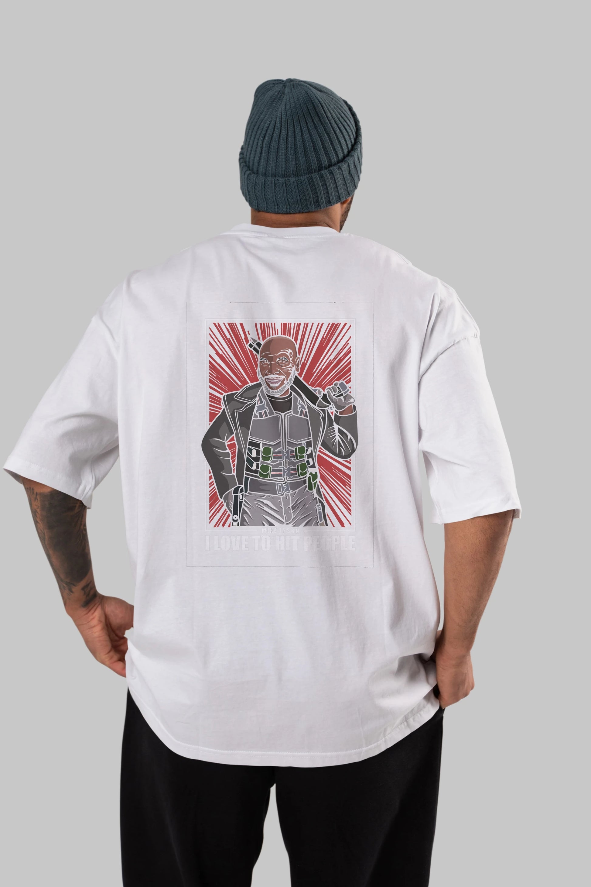 Blade Tyson Arka Baskılı Oversize t-shirt Erkek Kadın Unisex %100 Pamuk tişort