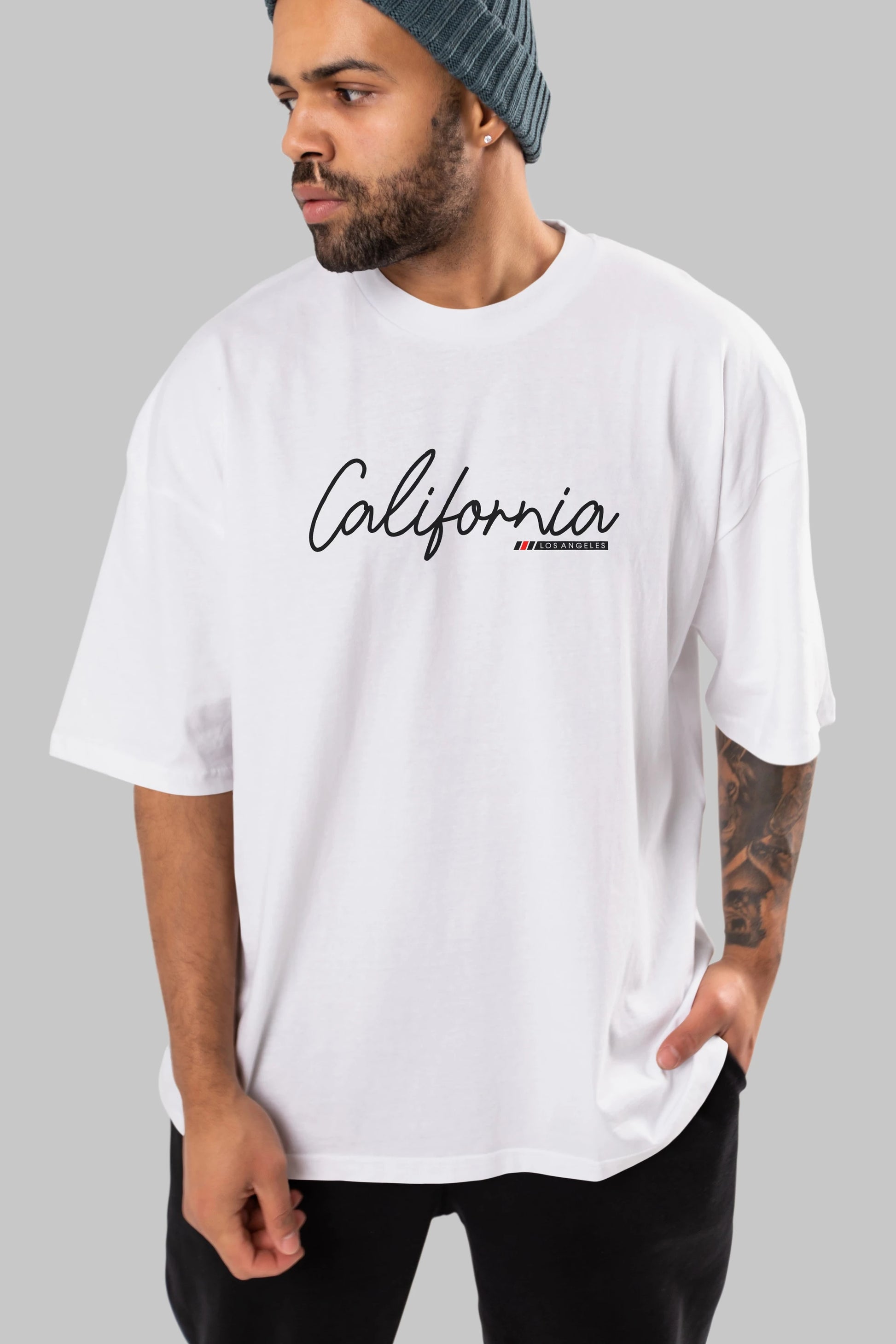 California Ön Baskılı Oversize t-shirt Erkek Kadın Unisex