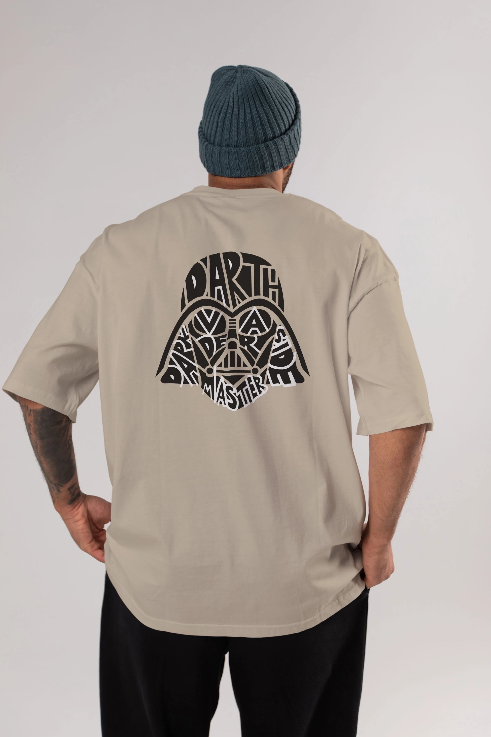 Darth Vader Arka Baskılı Oversize t-shirt %100 pamuk Erkek Kadın Unisex