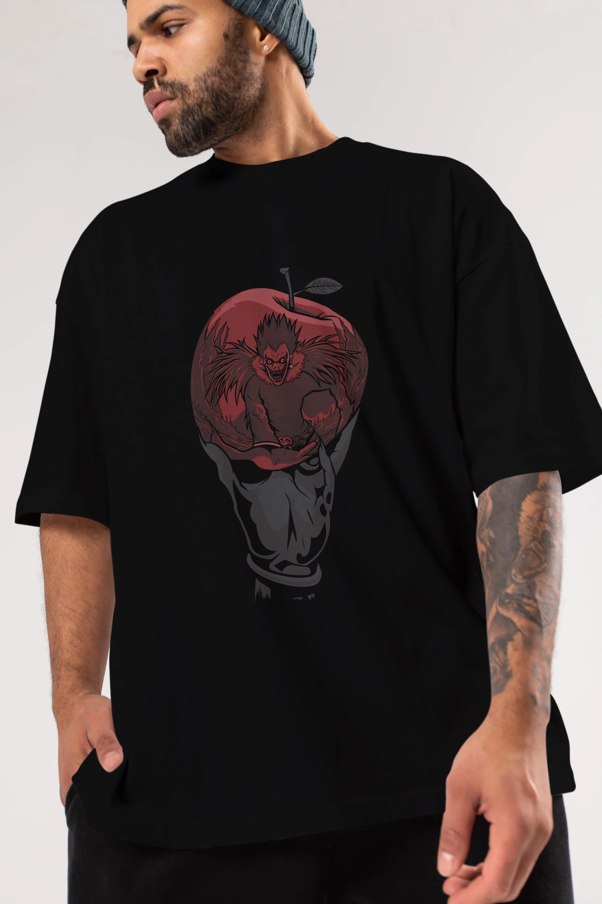 DEATH NOTE -RYUK Anime Ön Baskılı Oversize t-shirt %100 pamuk Erkek Kadın Unisex