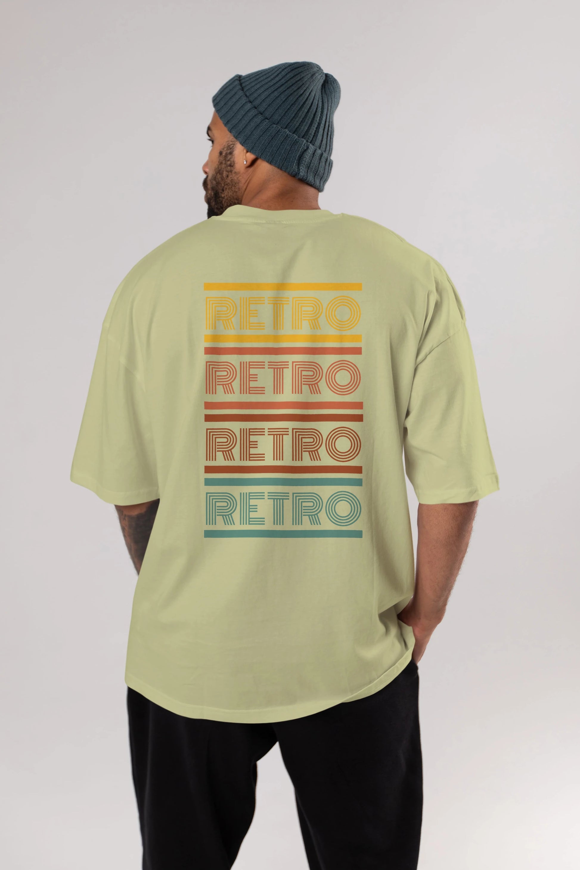 Retro Yazılı Arka Baskılı Oversize t-shirt Erkek Kadın Unisex