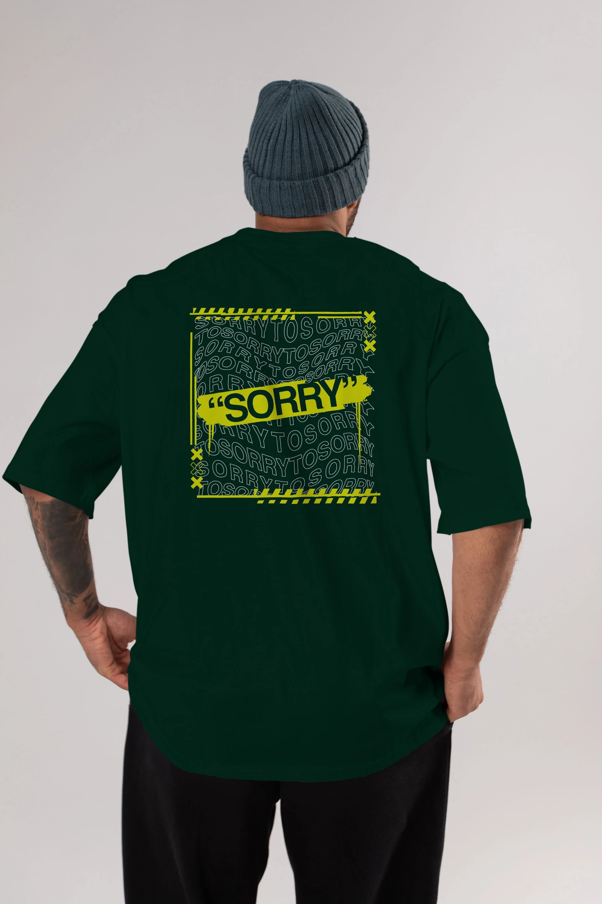 Sorry to Sorry Arka Baskılı Oversize t-shirt Erkek Kadın Unisex