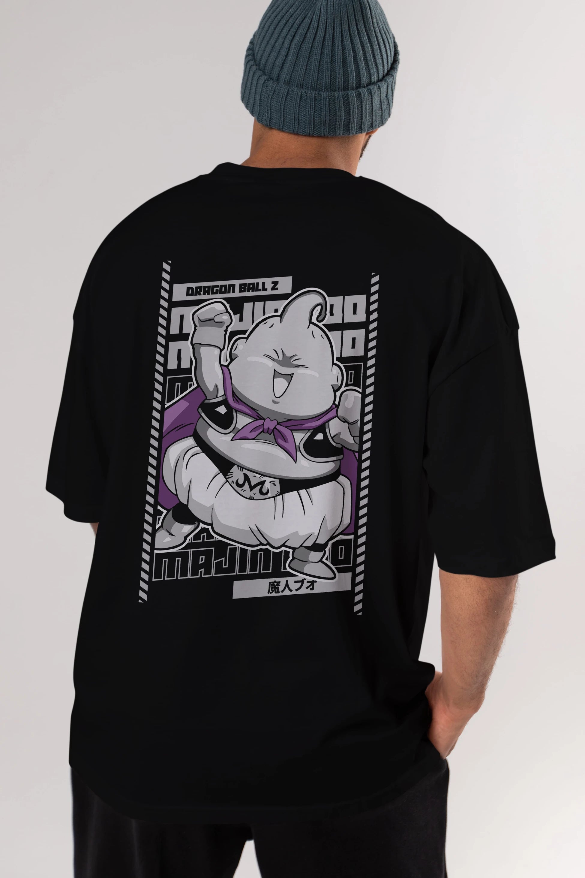 MAJIN BOO2 Anime Arka Baskılı Oversize t-shirt Erkek Kadın Unisex