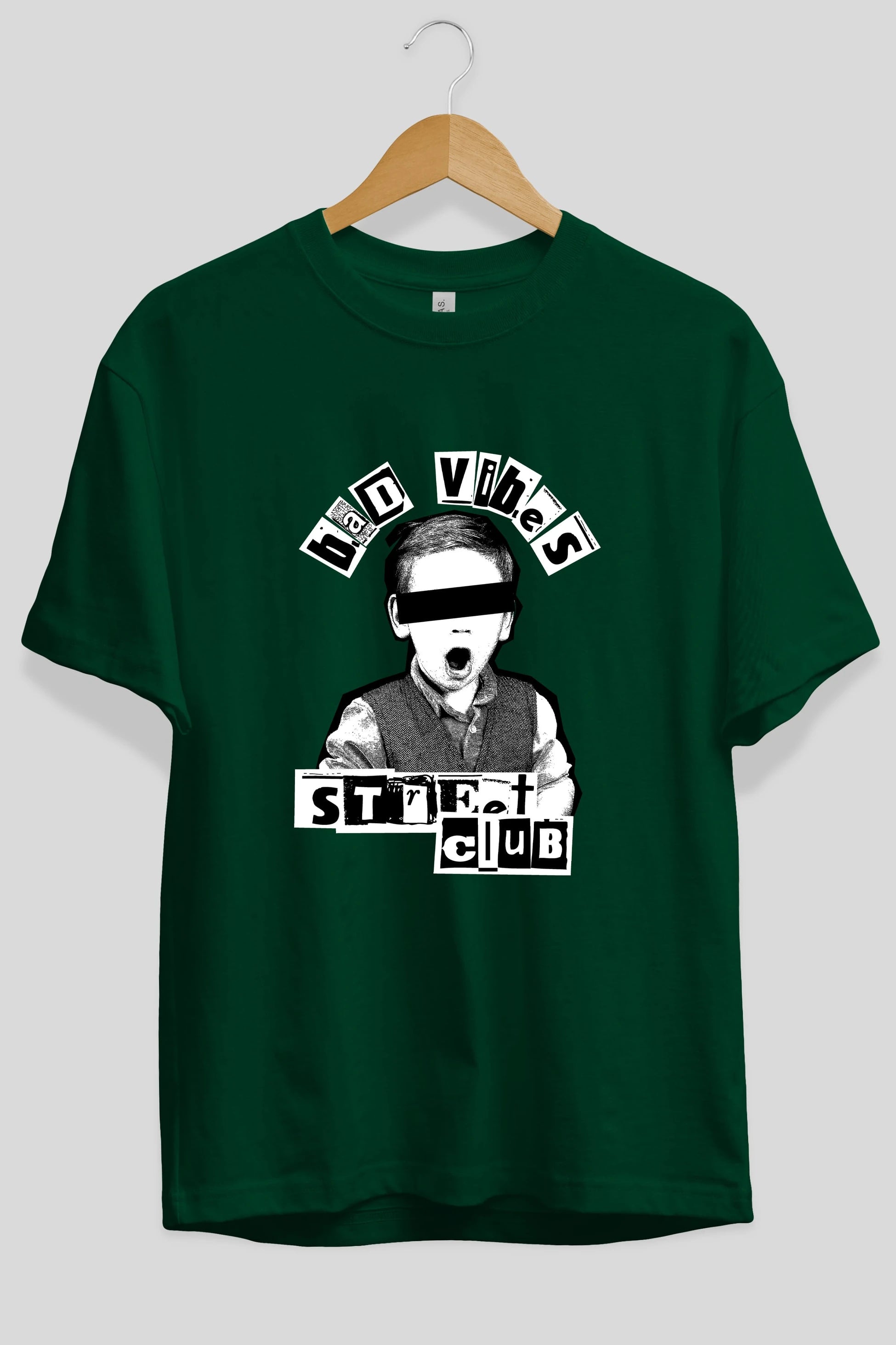 Bad Vibes Street Club Ön Baskılı Oversize t-shirt Erkek Kadın Unisex