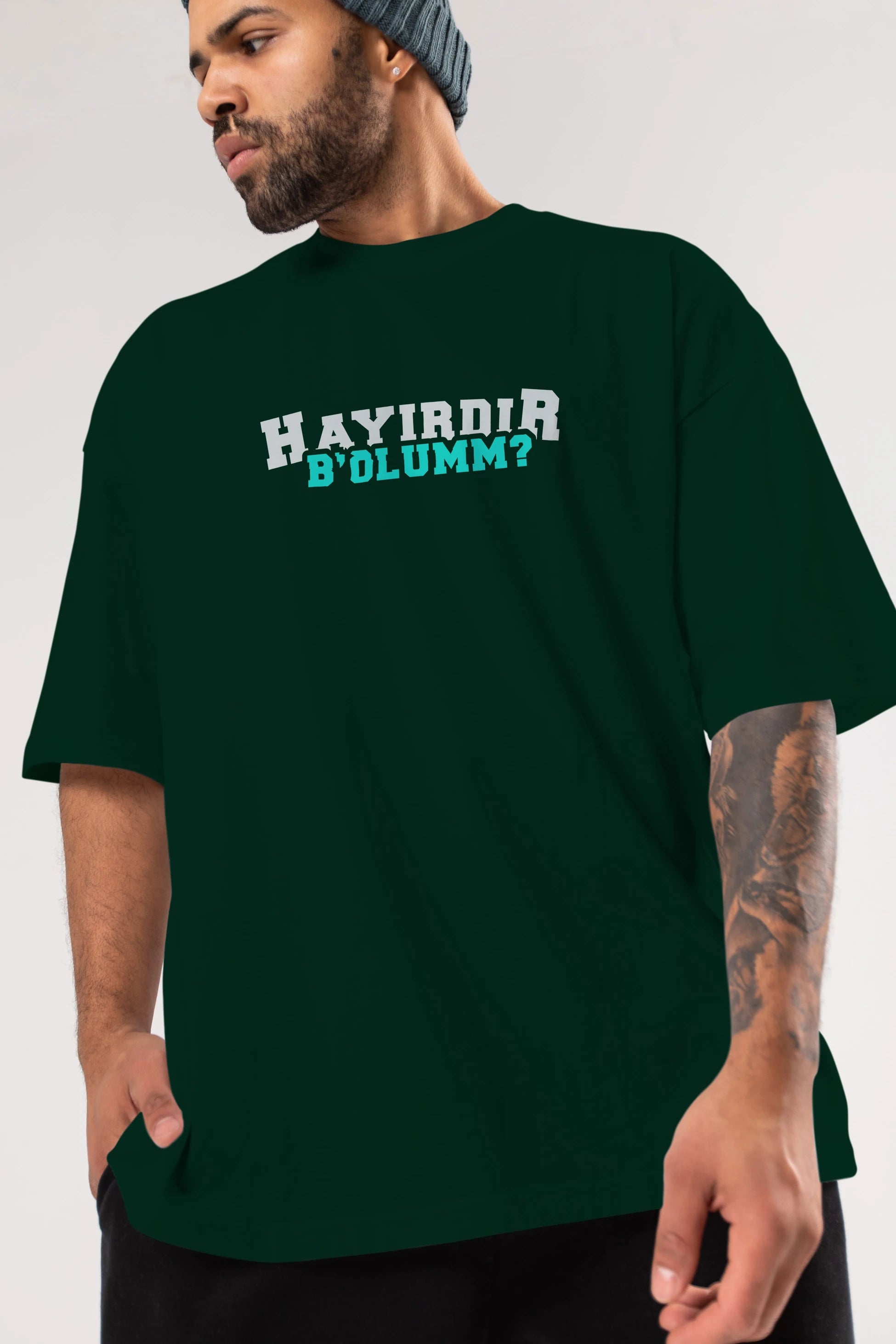 Hayırdır Bolum Ön Baskılı Oversize t-shirt %100 pamuk Erkek Kadın Unisex