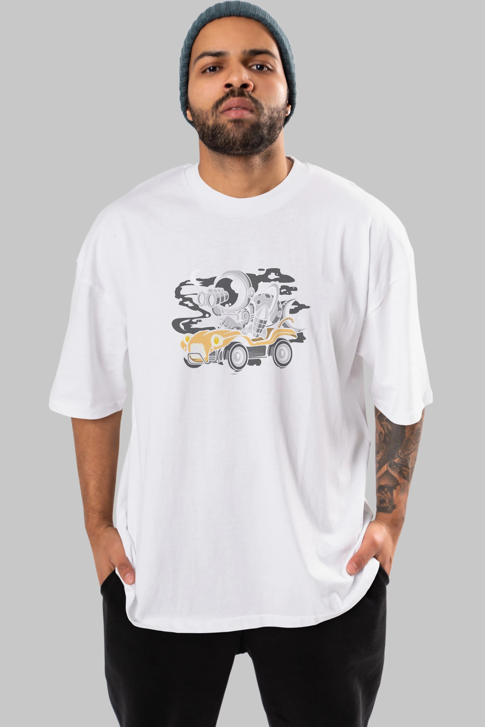 Astronaut Adventure Ön Baskılı Oversize t-shirt Erkek Kadın Unisex
