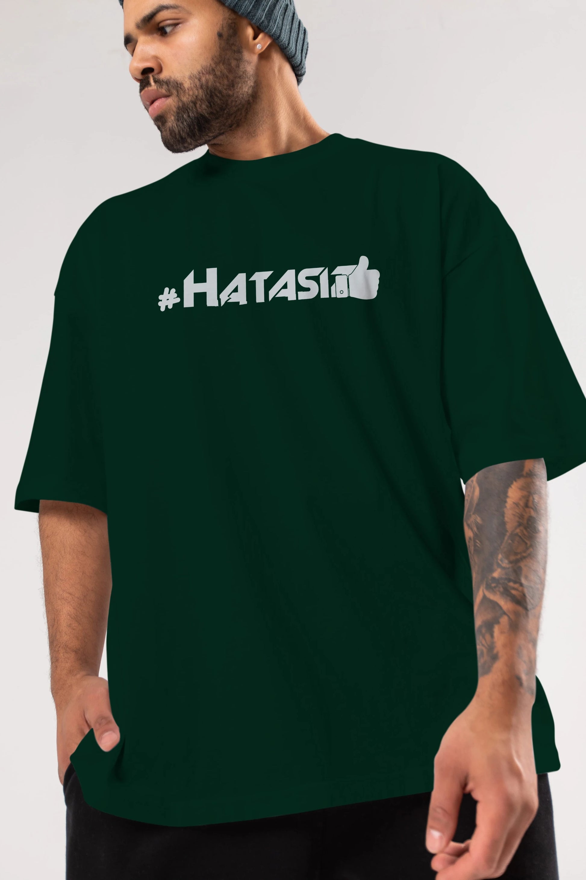 Hatasız Ön Baskılı Oversize t-shirt %100 pamuk Erkek Kadın Unisex