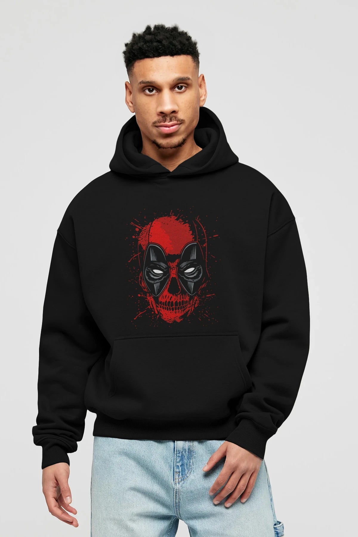Deadpool (3) Ön Baskılı Hoodie Oversize Kapüşonlu Sweatshirt Erkek Kadın Unisex