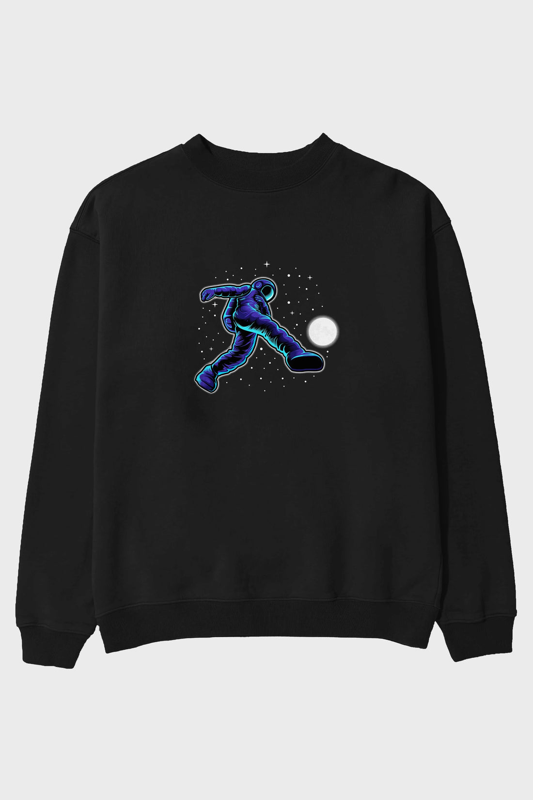 Astroball in Space Ön Baskılı Oversize Sweatshirt Erkek Kadın Unisex