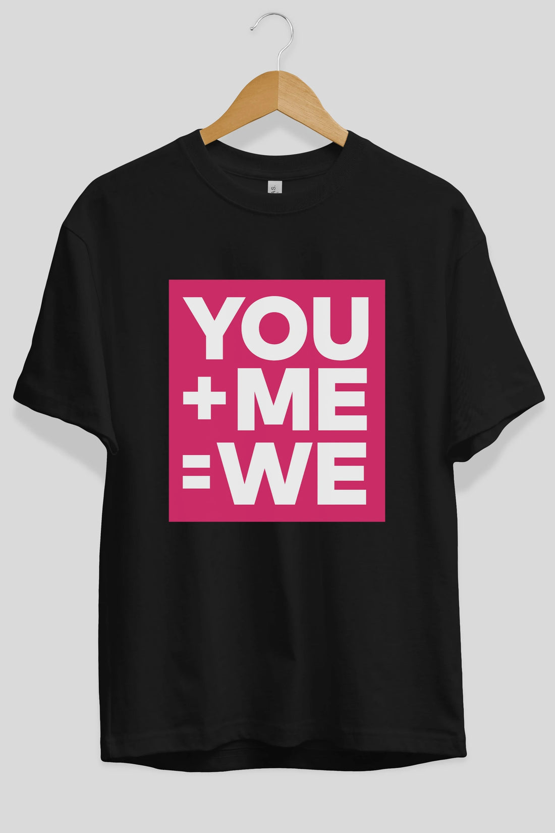 You Me We Yazılı Ön Baskılı Oversize t-shirt Erkek Kadın Unisex