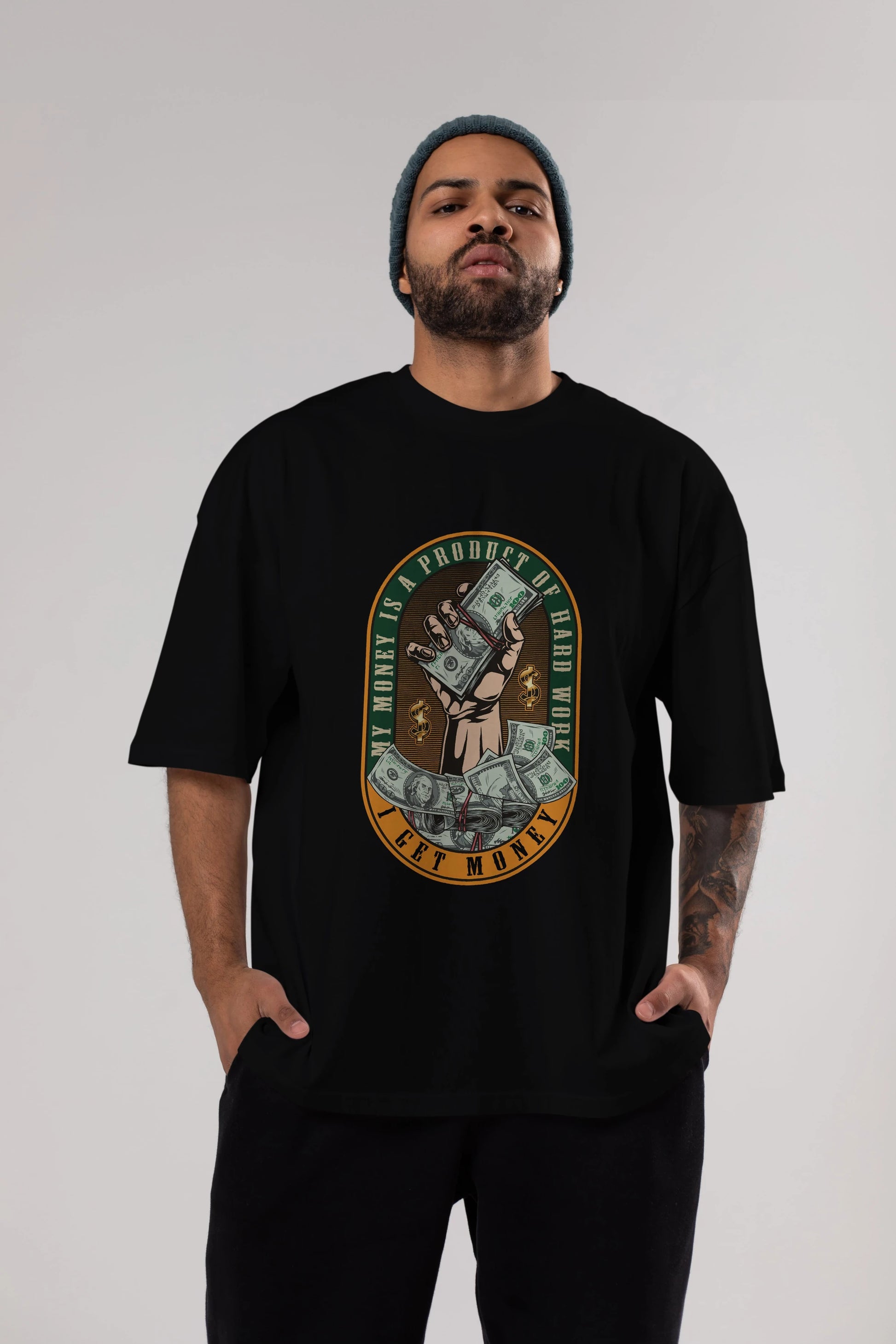 I Get Money Ön Baskılı Oversize t-shirt Erkek Kadın Unisex