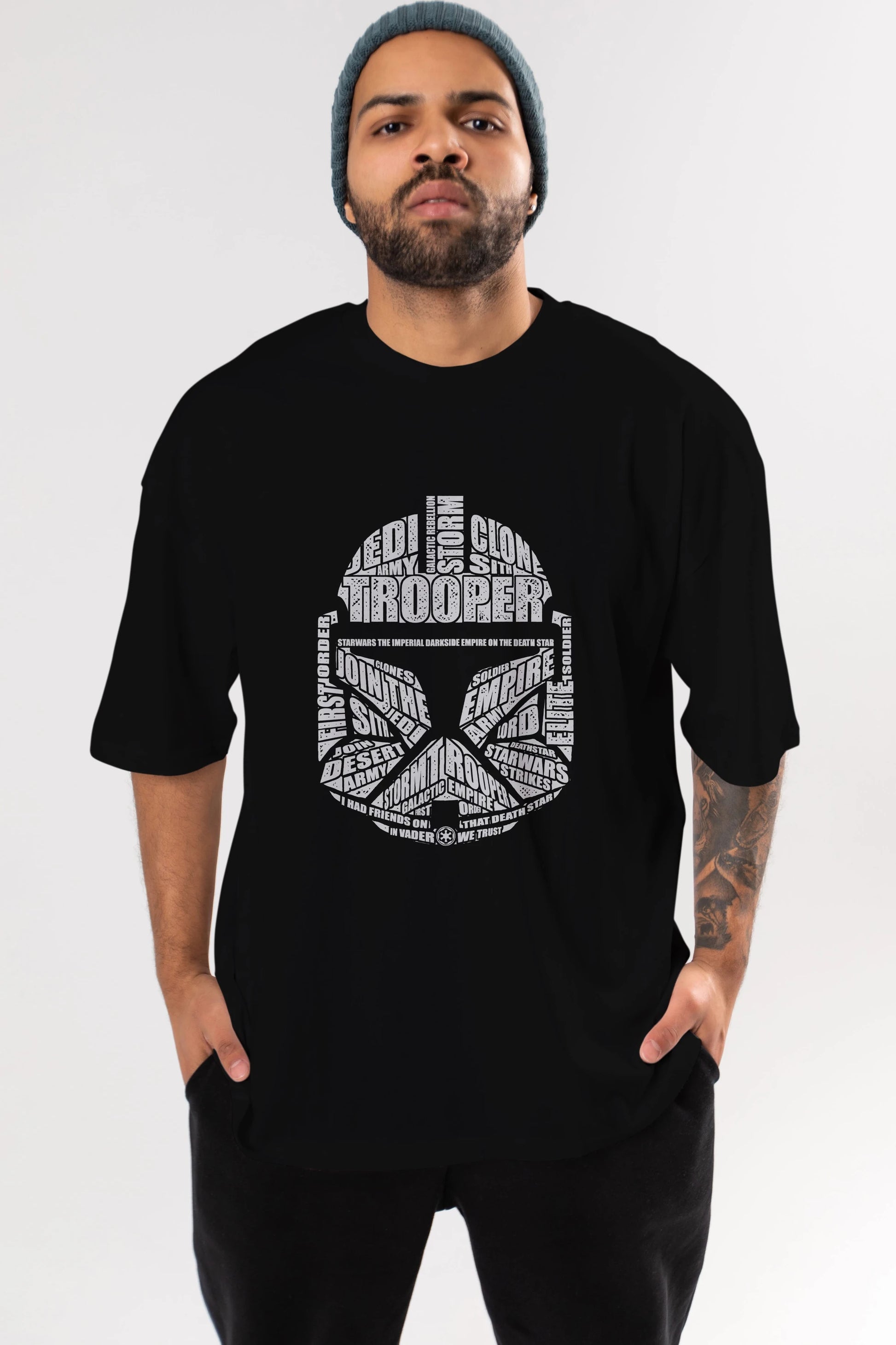 Trooper Ön Baskılı Oversize t-shirt %100 pamuk Erkek Kadın Unisex