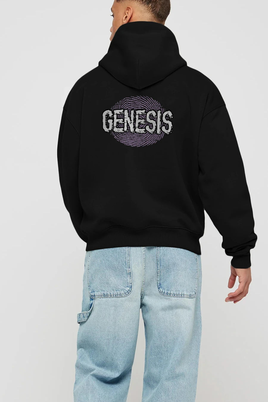 Genesis Arka Baskılı Hoodie Oversize Kapüşonlu Sweatshirt Erkek Kadın Unisex