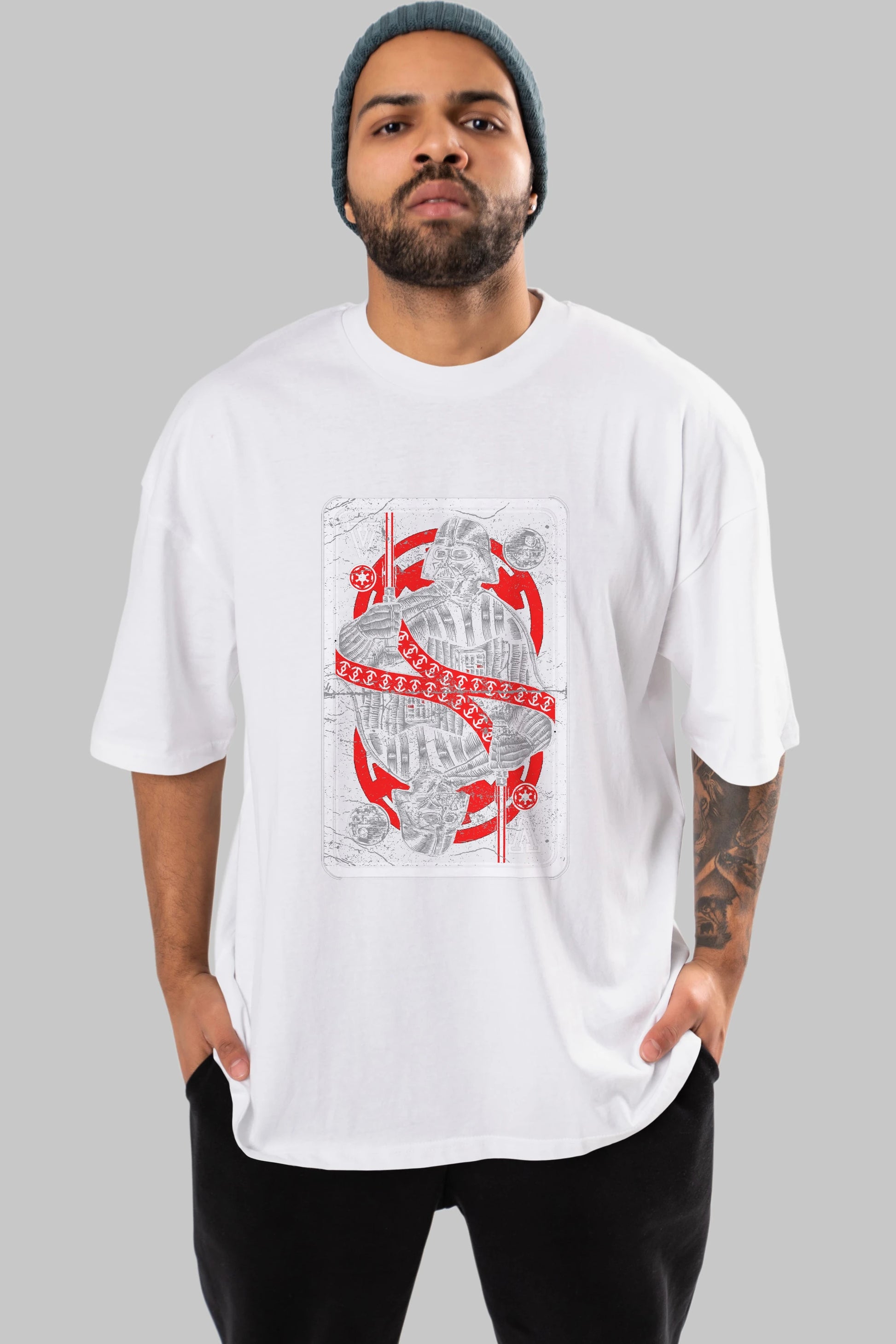 King Of The Darkside Ön Baskılı Oversize t-shirt Erkek Kadın Unisex %100 Pamuk tişort