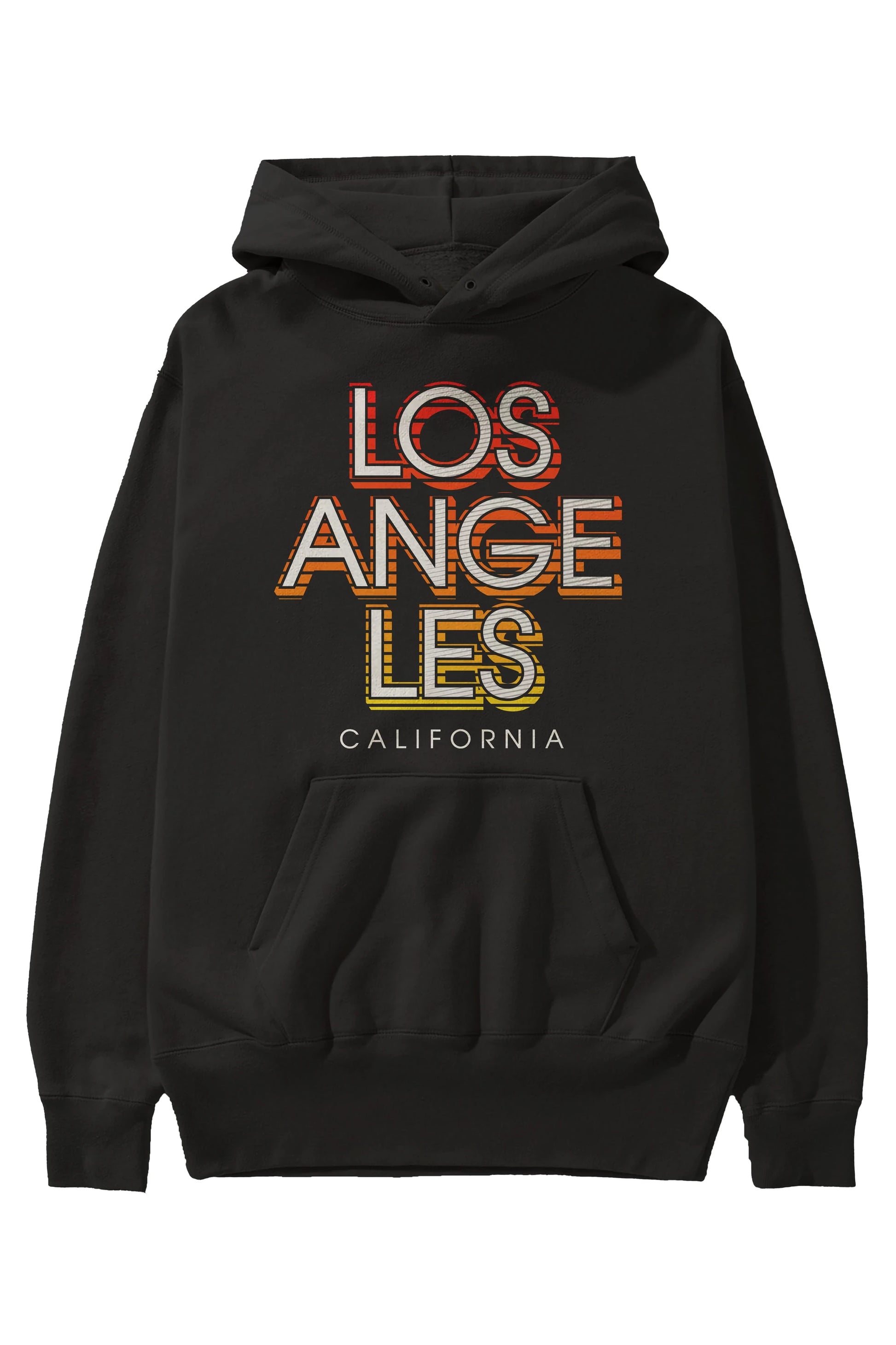 Los Angeles California Ön Baskılı Oversize Hoodie Kapüşonlu Sweatshirt Erkek Kadın Unisex
