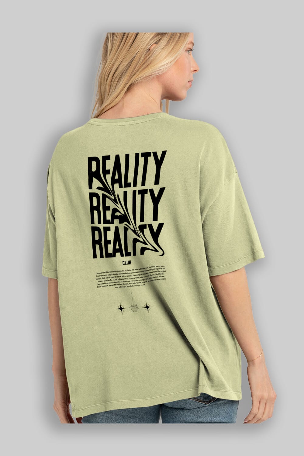 Reality Yazılı Arka Baskılı Oversize t-shirt Erkek Kadın Unisex