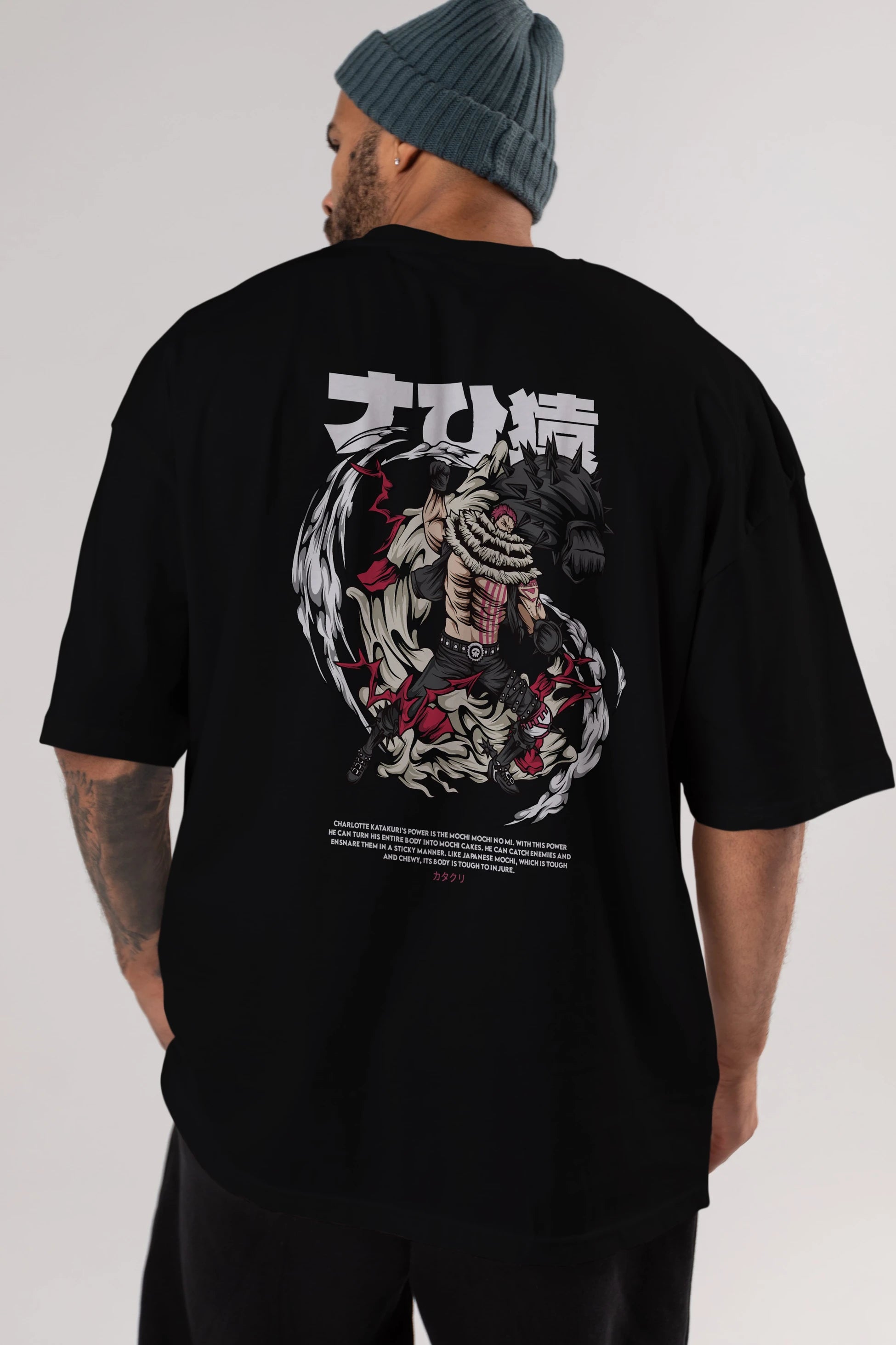 Katakuri Anime Arka Baskılı Oversize t-shirt Erkek Kadın Unisex