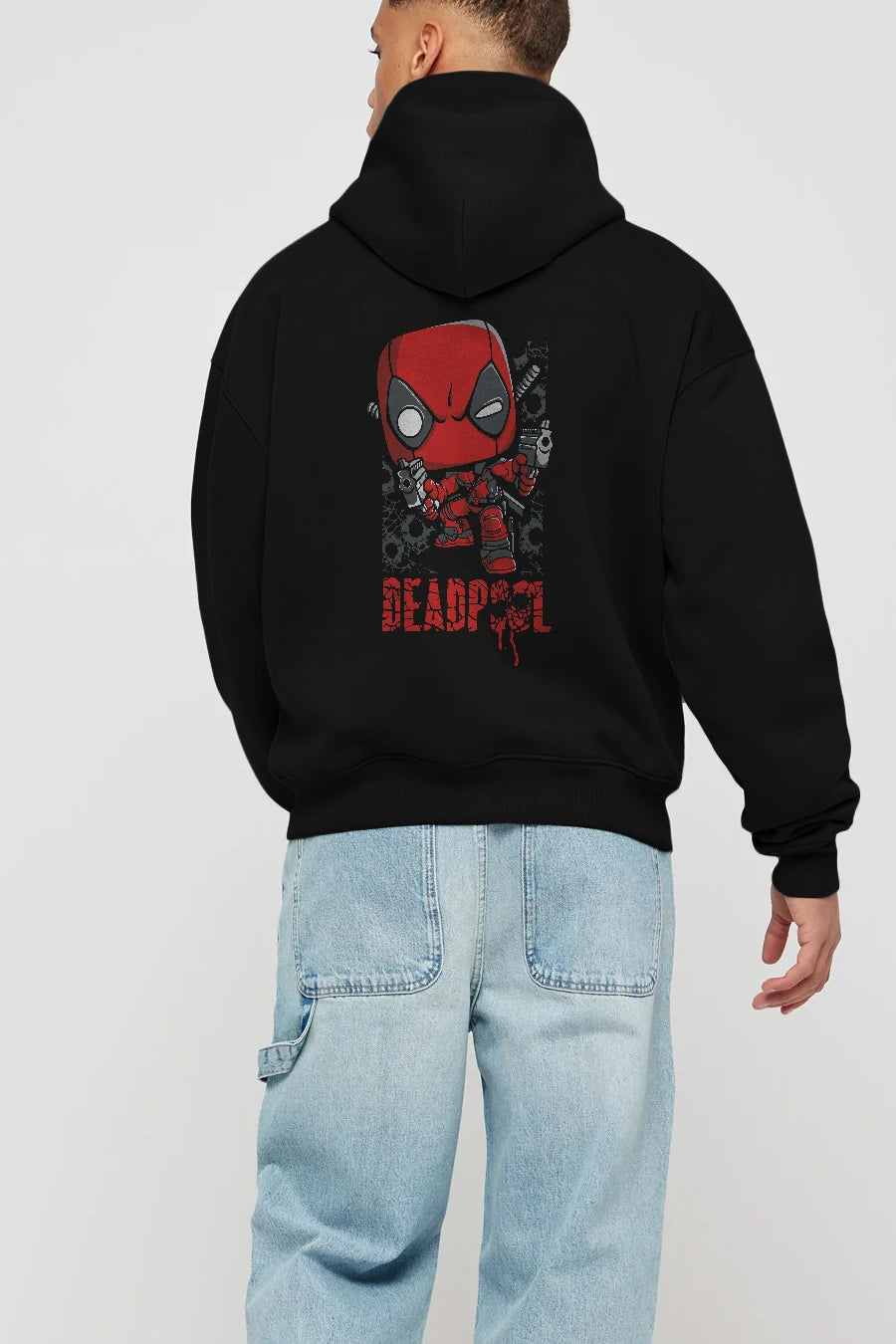 Deadpool (8) Arka Baskılı Hoodie Oversize Kapüşonlu Sweatshirt Erkek Kadın Unisex