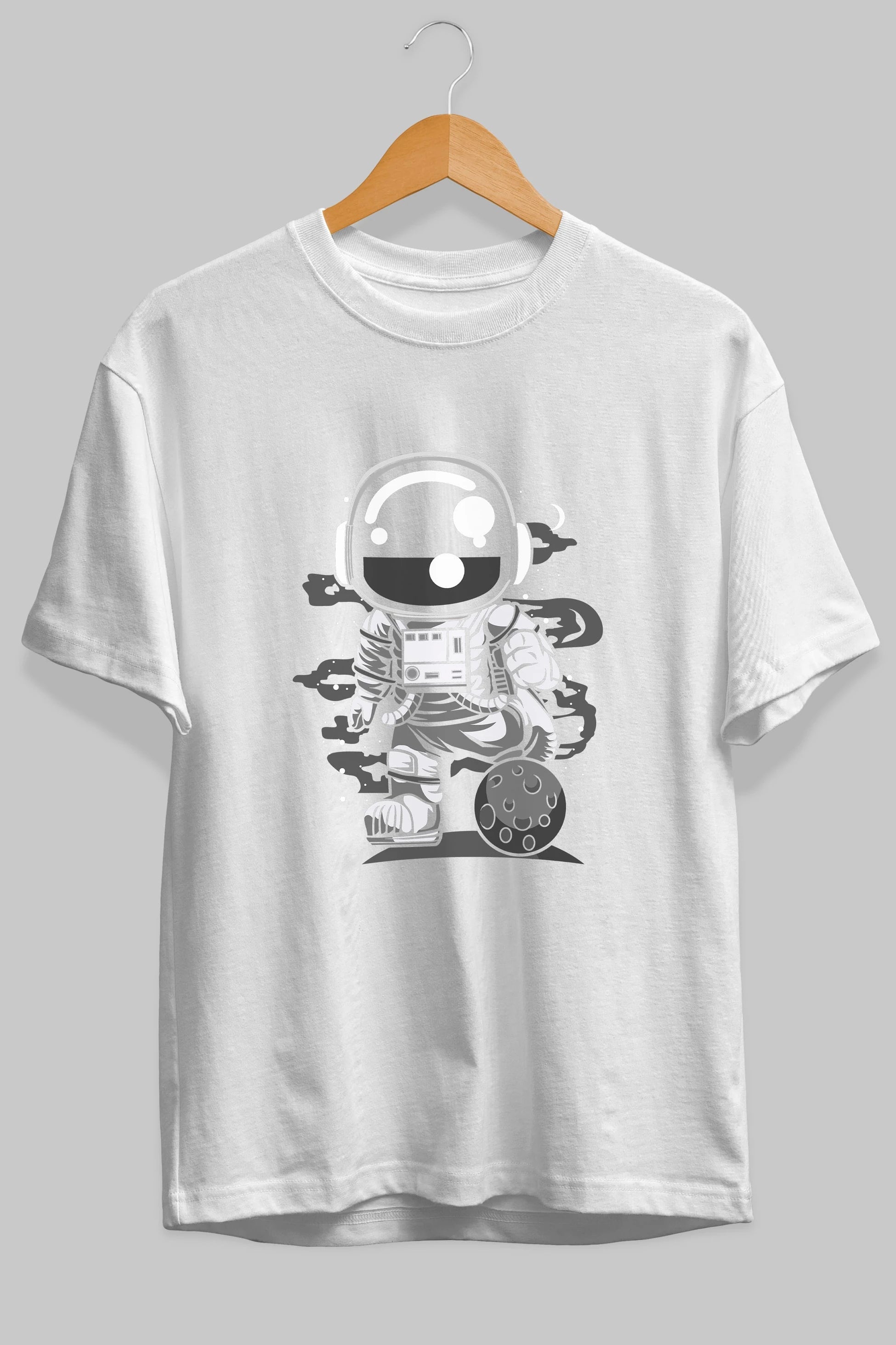Astronaut Soccer Ön Baskılı Oversize t-shirt Erkek Kadın Unisex