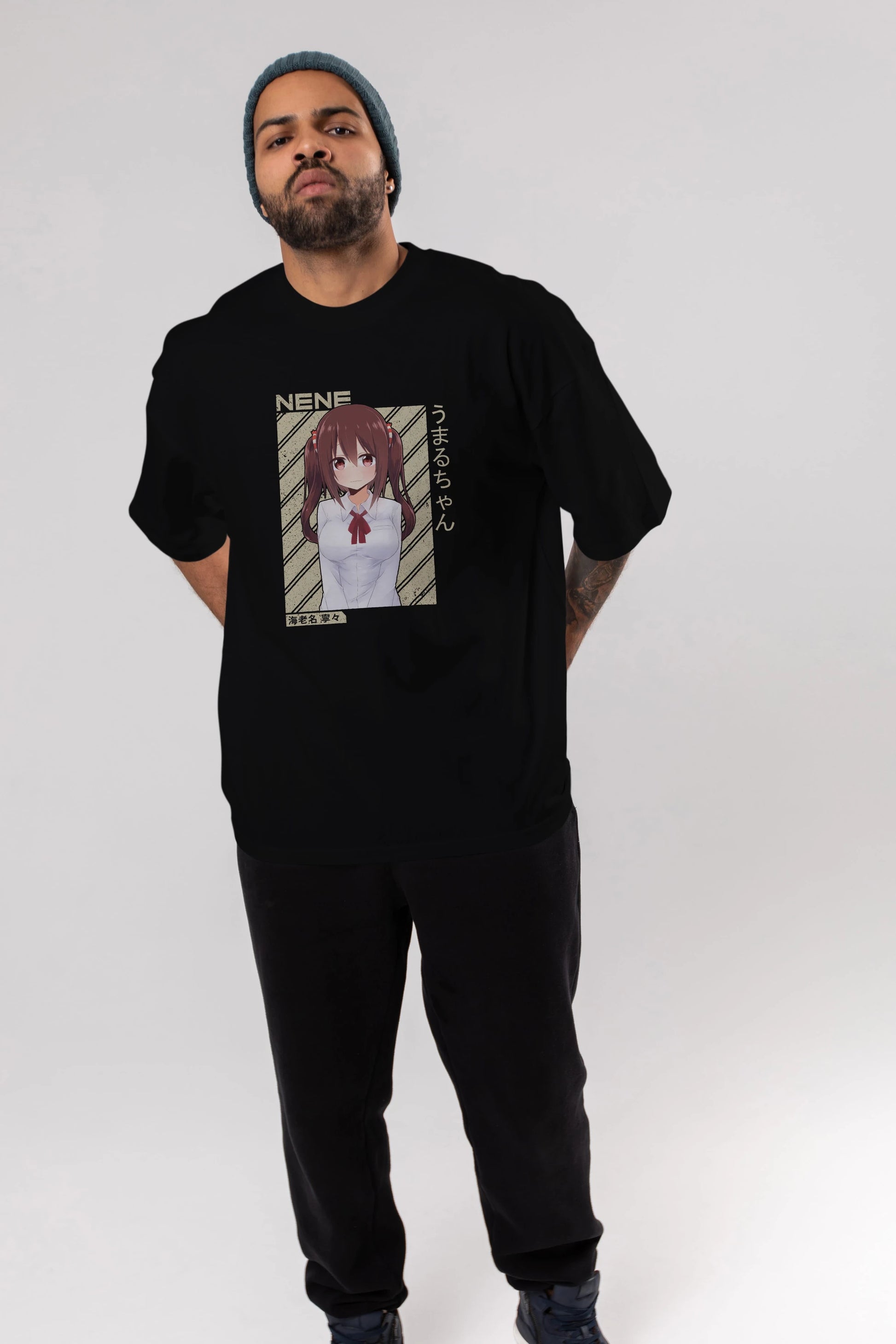 Nene Ebina 1 Anime Ön Baskılı Oversize t-shirt %100 pamuk Erkek Kadın Unisex