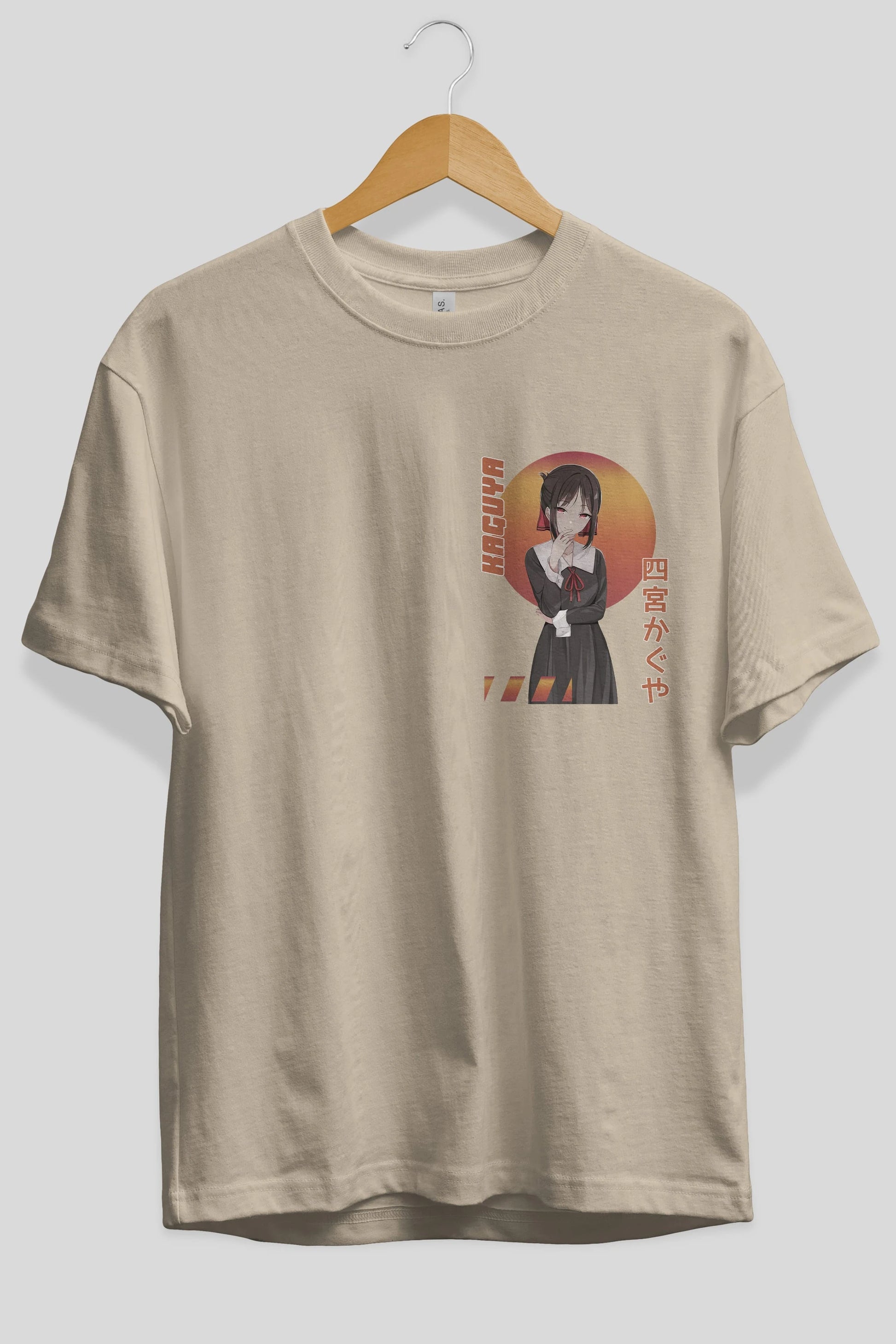 Kaguya Shinomiya 5 Ön Sol Baskılı Oversize t-shirt Erkek Kadın Unisex %100 Pamuk Bisiklet Yaka tişort