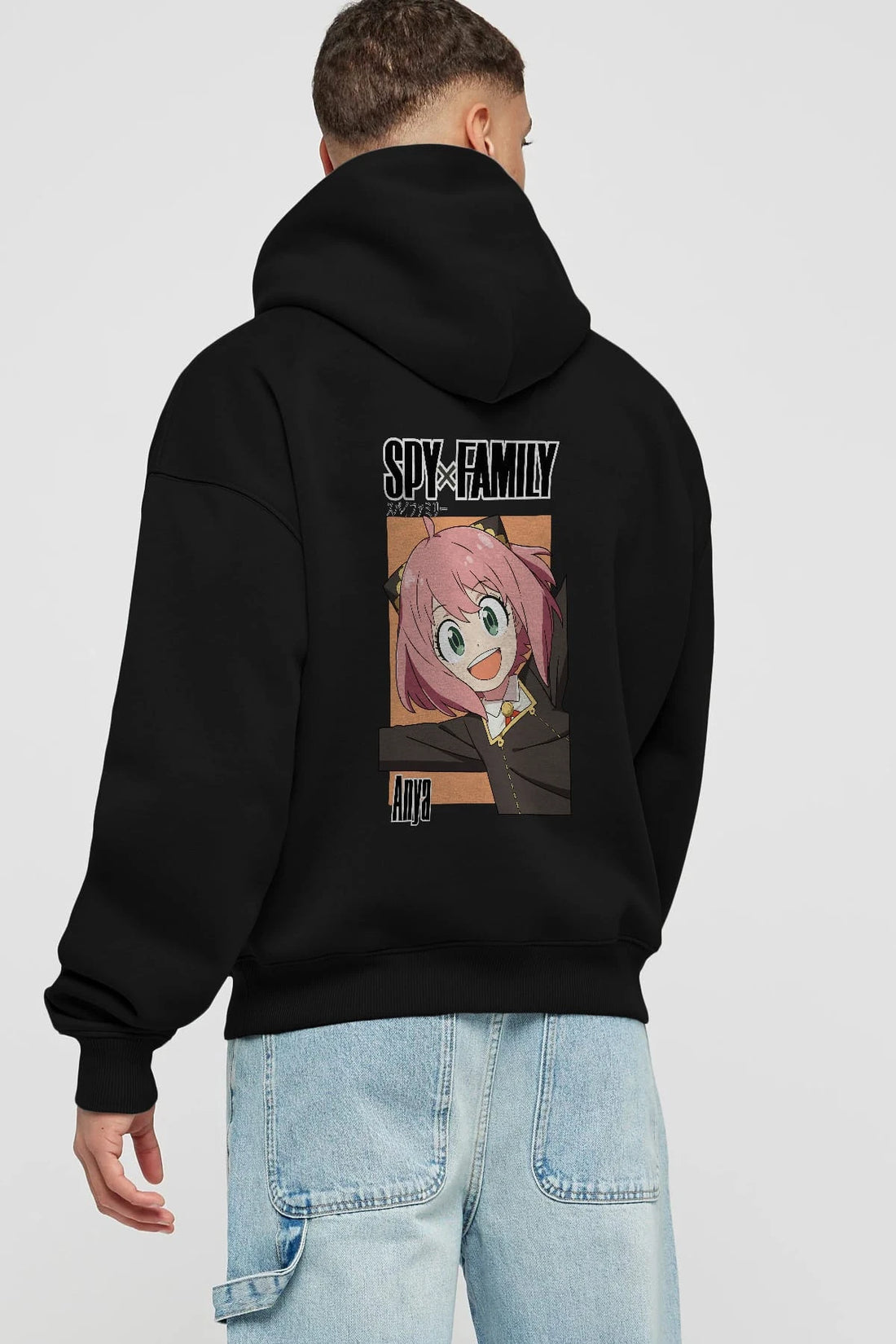 SPY X FAMILY Anya Anime Arka Baskılı Hoodie Oversize Kapüşonlu Sweatshirt Erkek Kadın Unisex